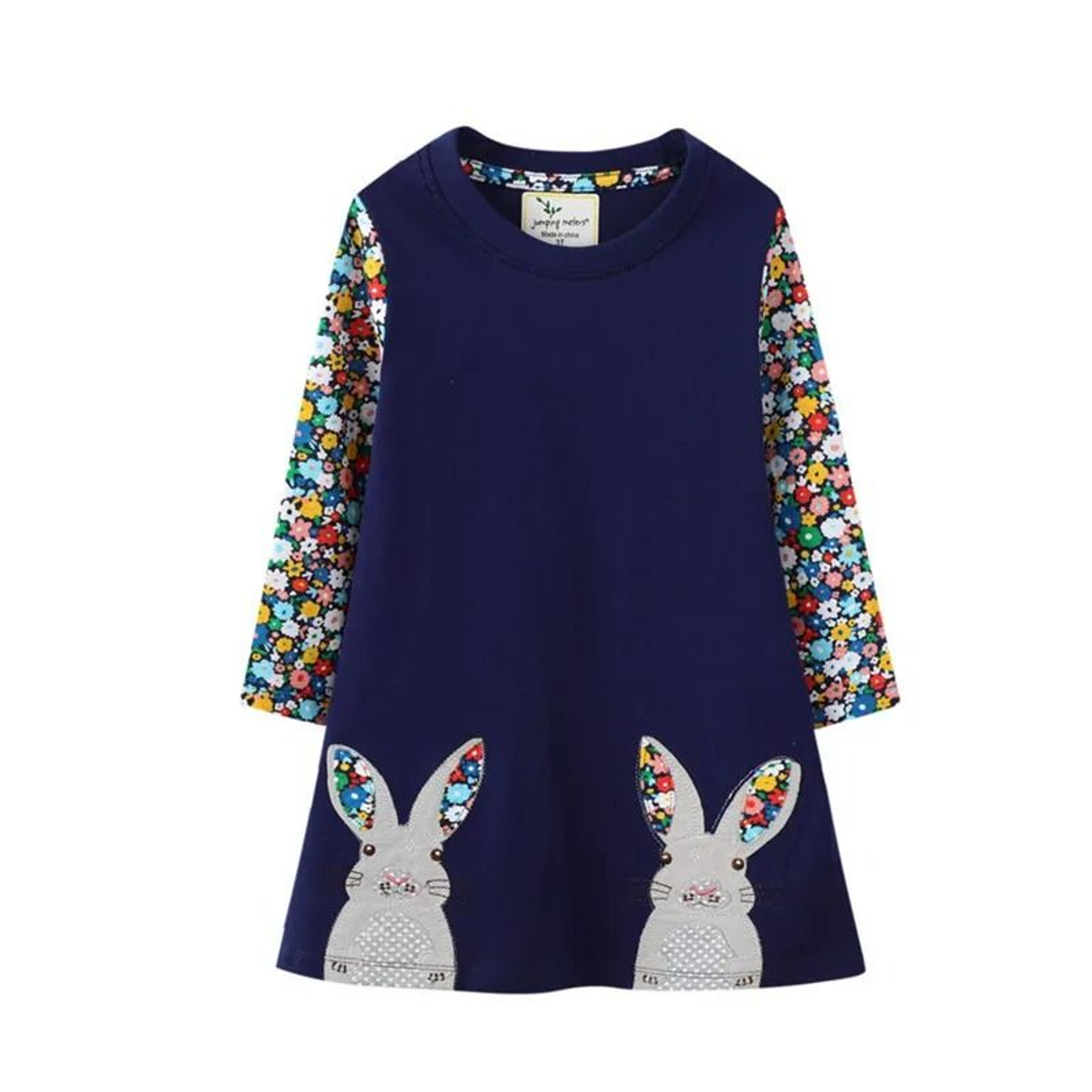 Girls Novelty Bag Print Long Sleeve Party Dress 9