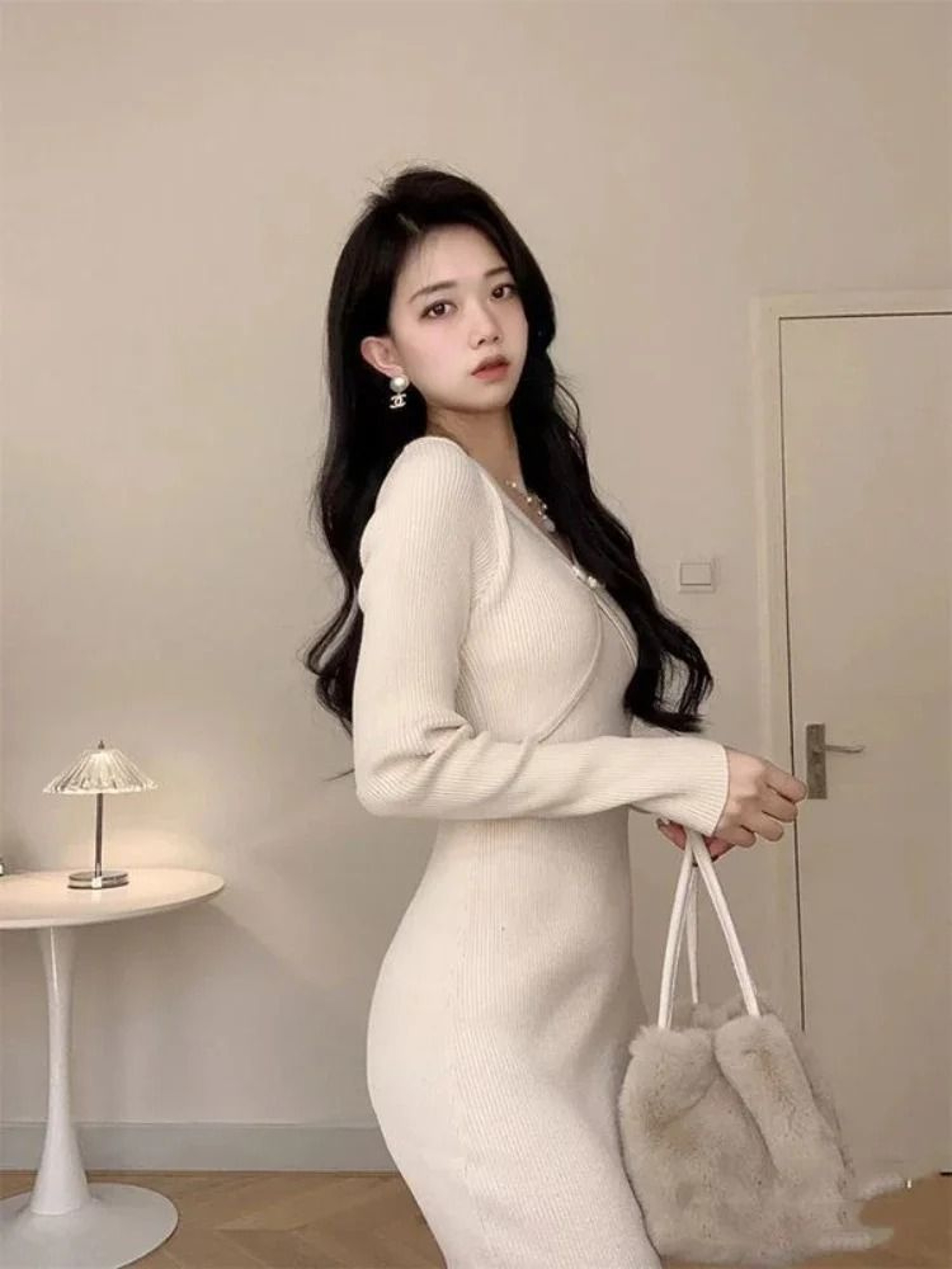 Elegant Vintage Crochet Bodycon Midi Knit Dress 5