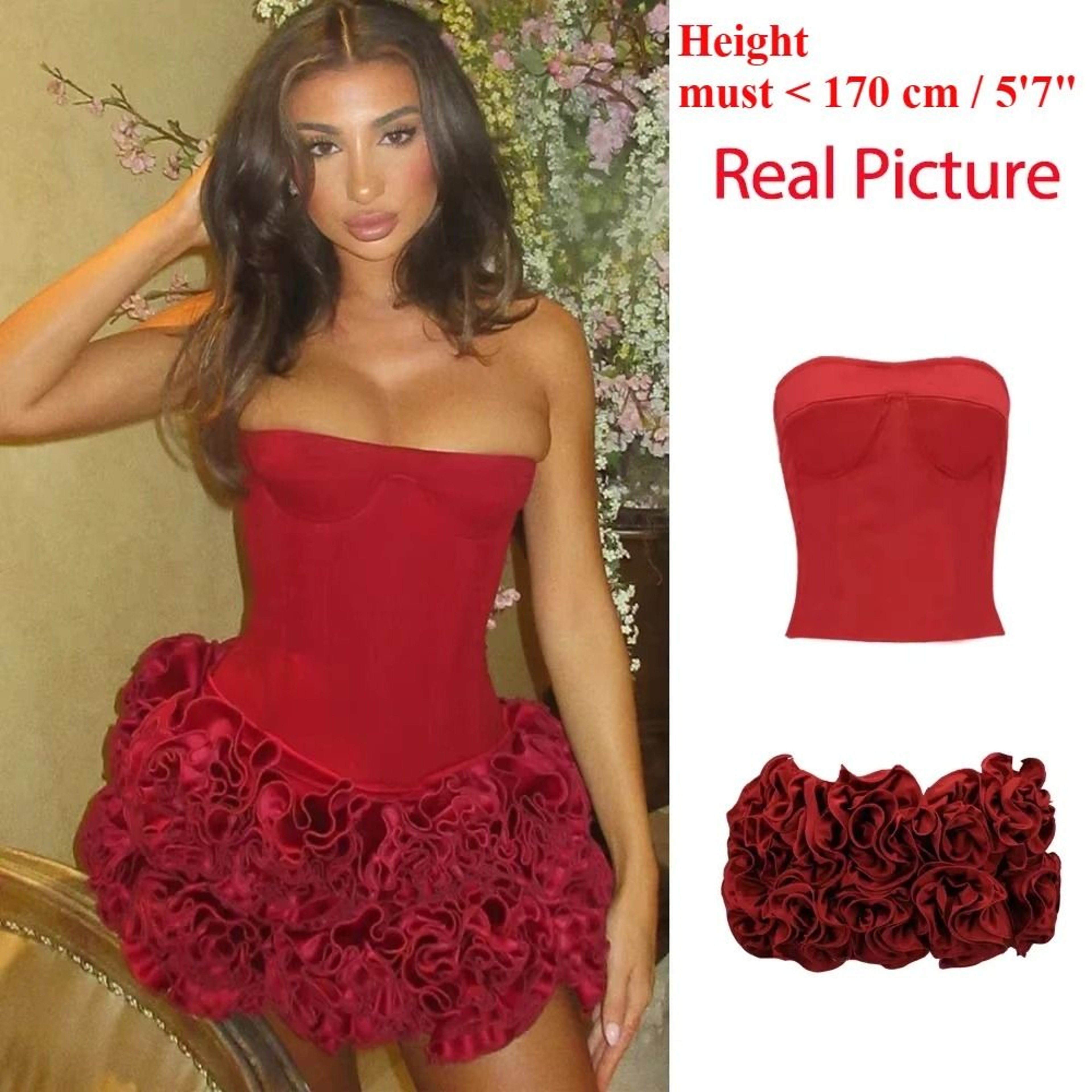 Strapless LaceUp Mini Cocktail Dress 7