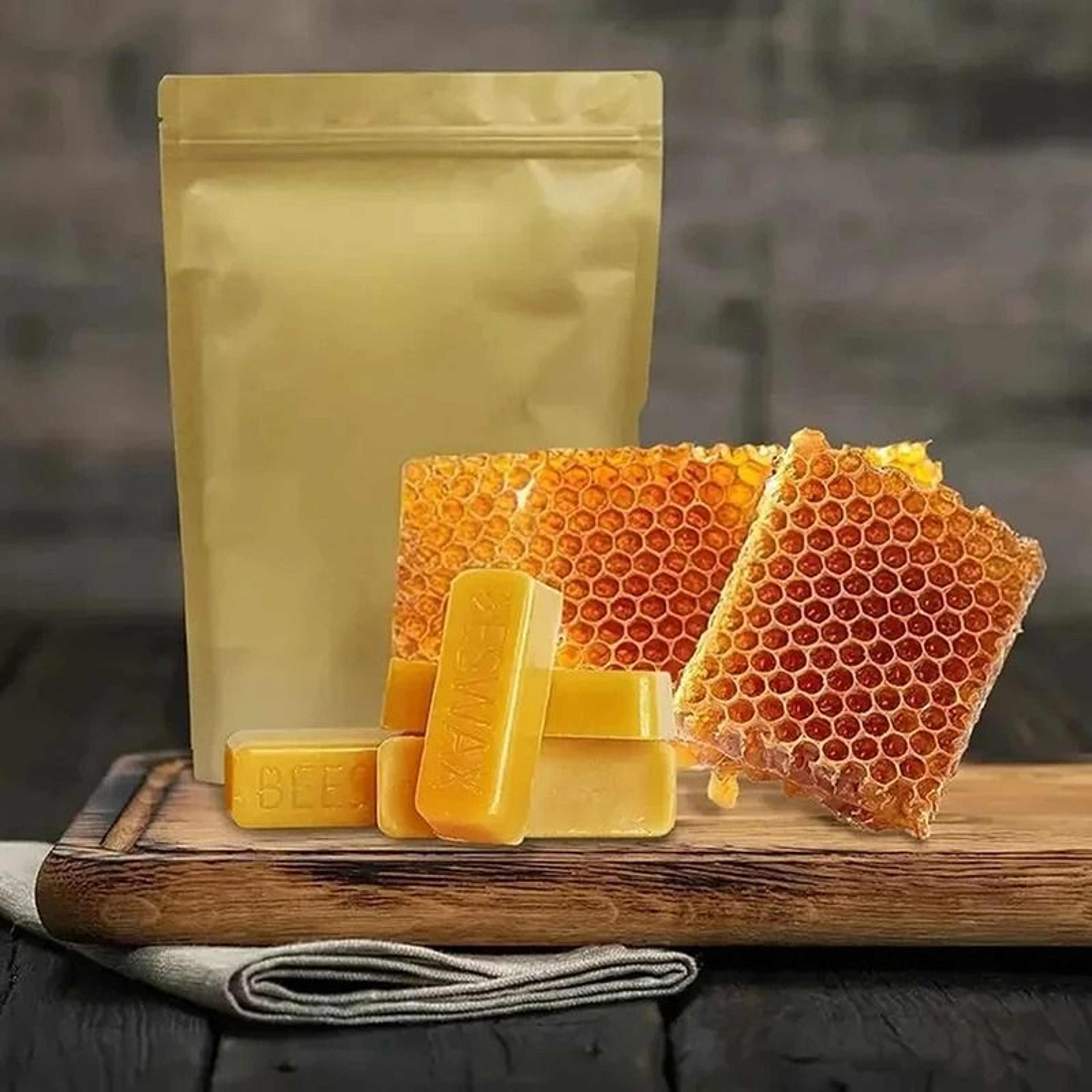Pure Beeswax Blocks Set For DIY Crafts  Candle Making 4 Pack 4