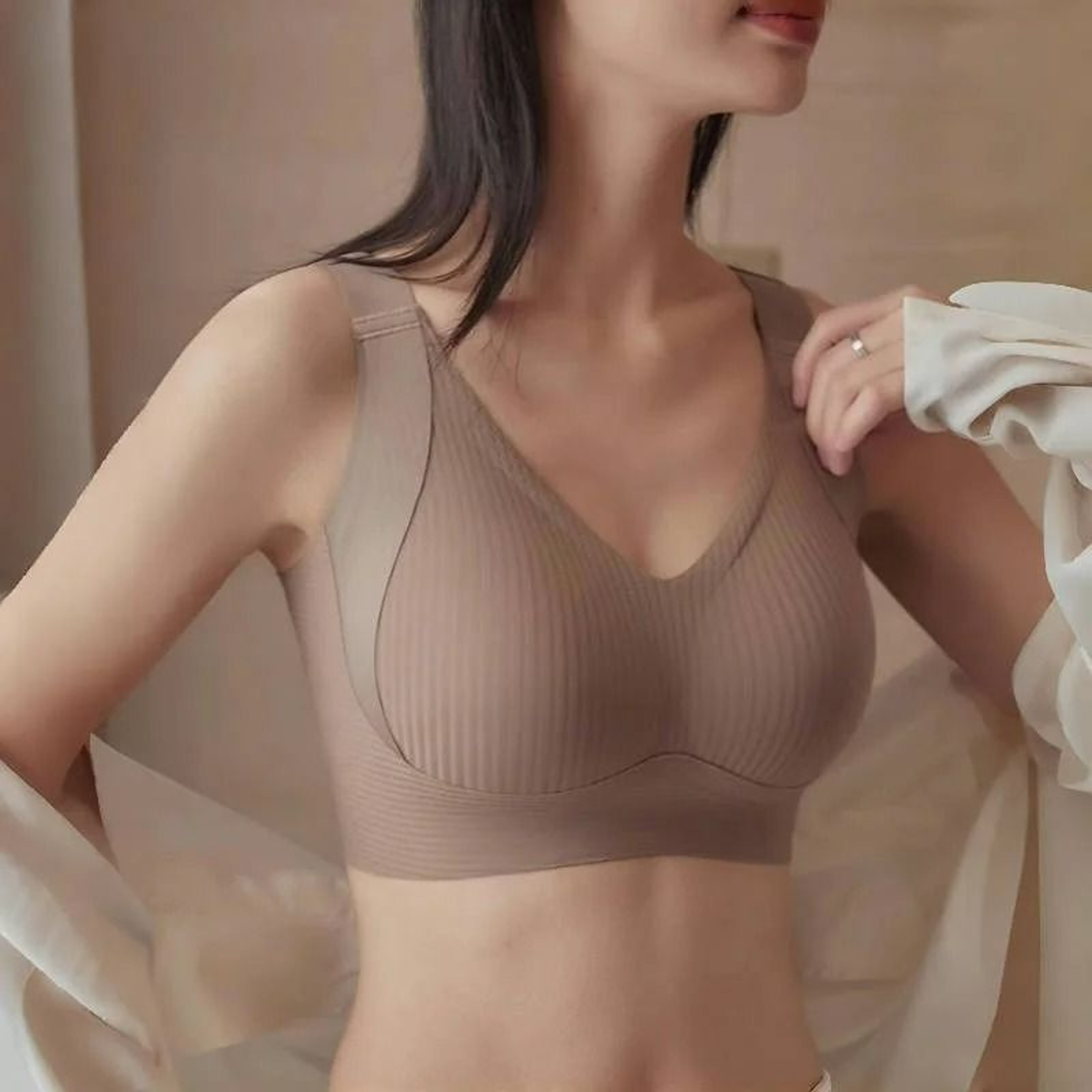 Plus Size Womens Seamless Wireless Lift Comfort Bra 4