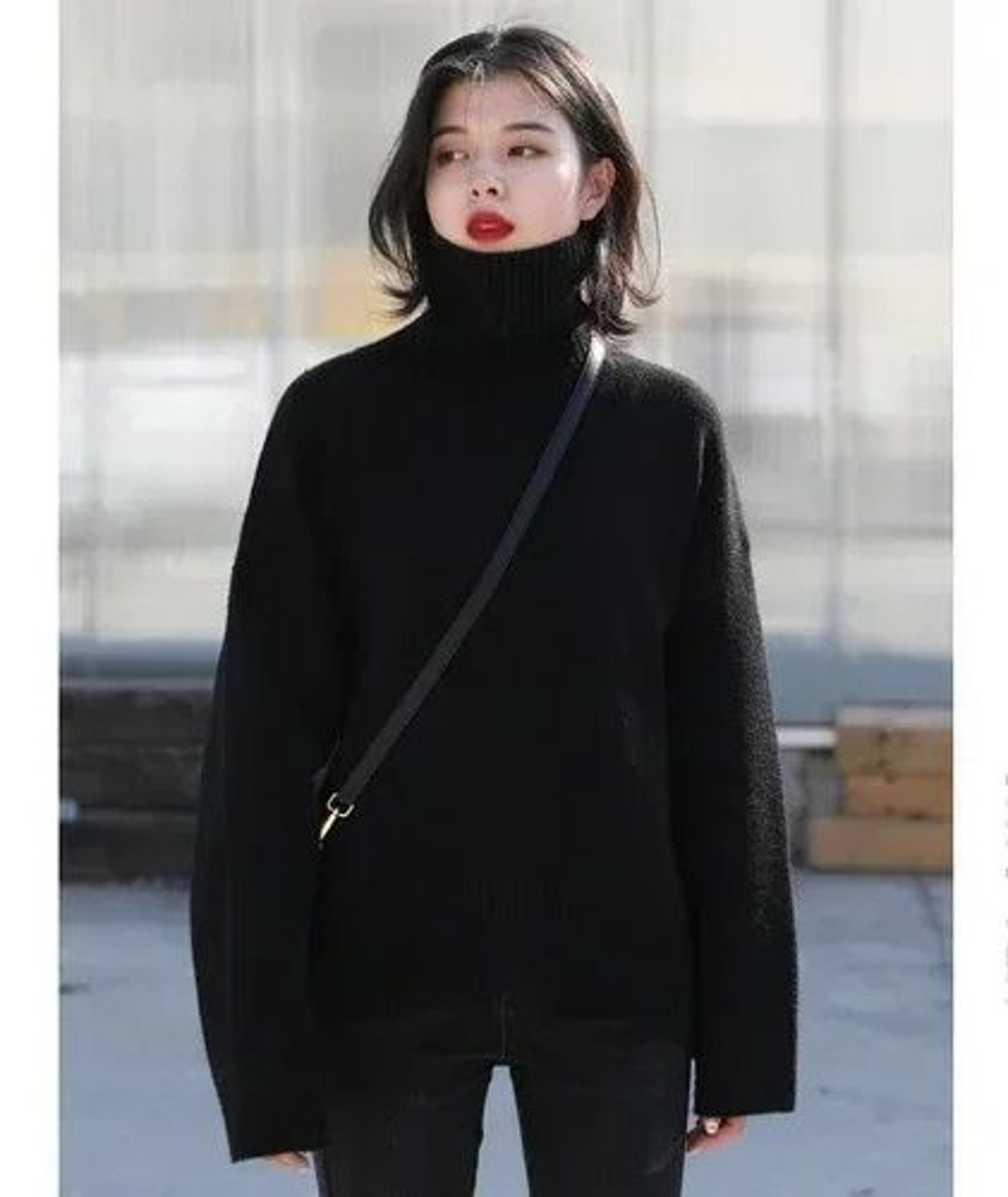Womens Loose Turtleneck Pullover Knit Sweater 9