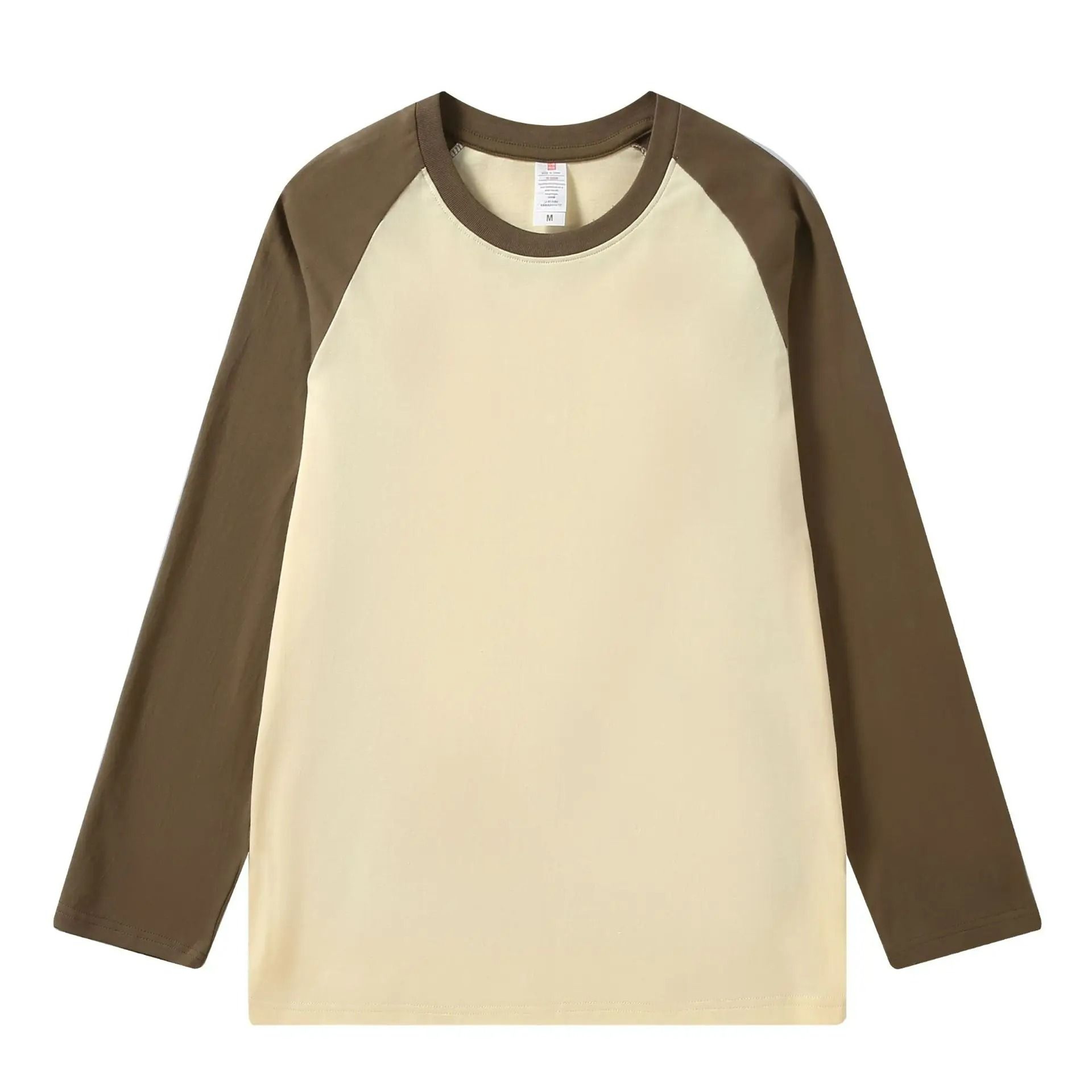 Mens Pure Cotton Raglan Spliced LongSleeve TShirt 10