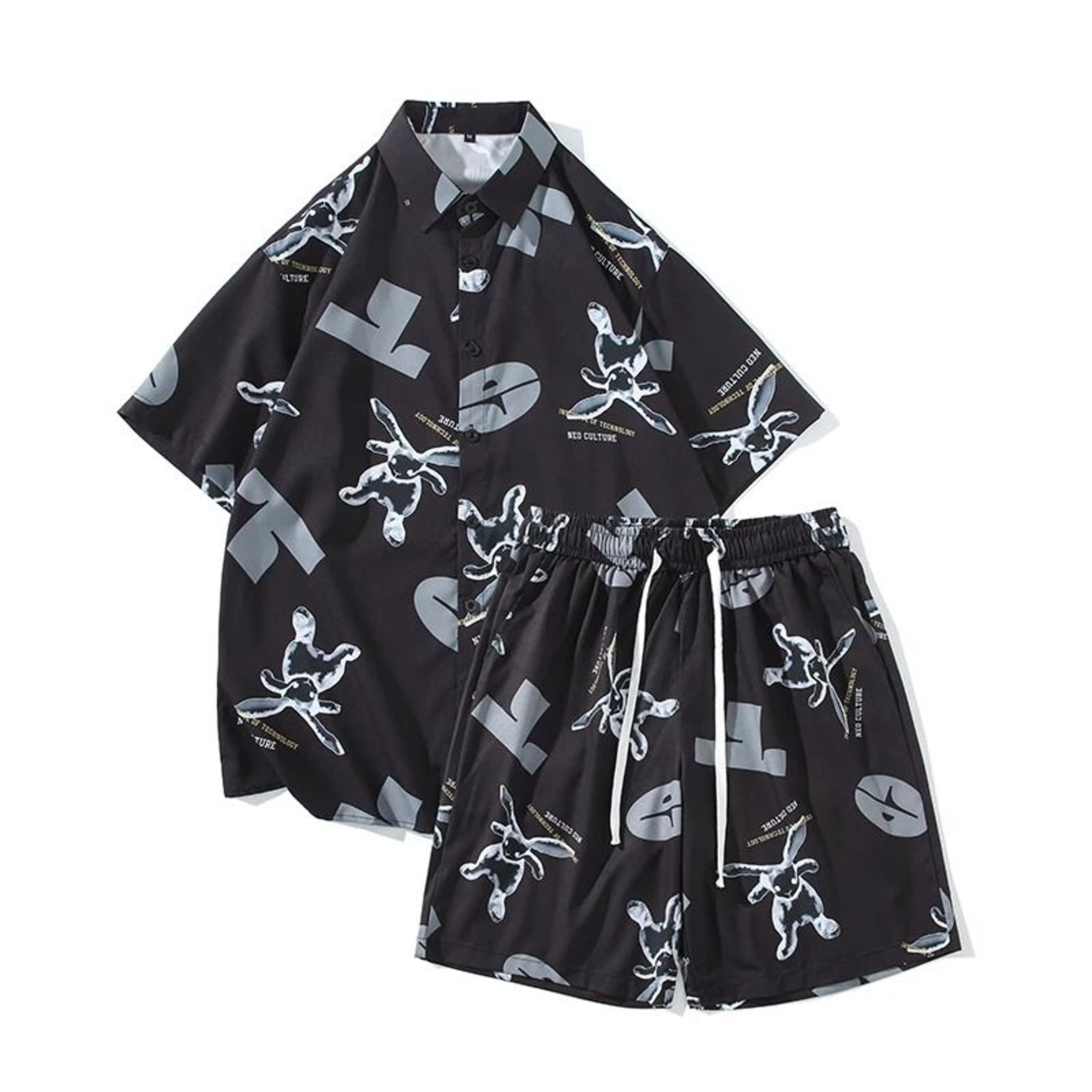 Mens QuickDry Hawaiian Shirt  Shorts 2Piece Set 9