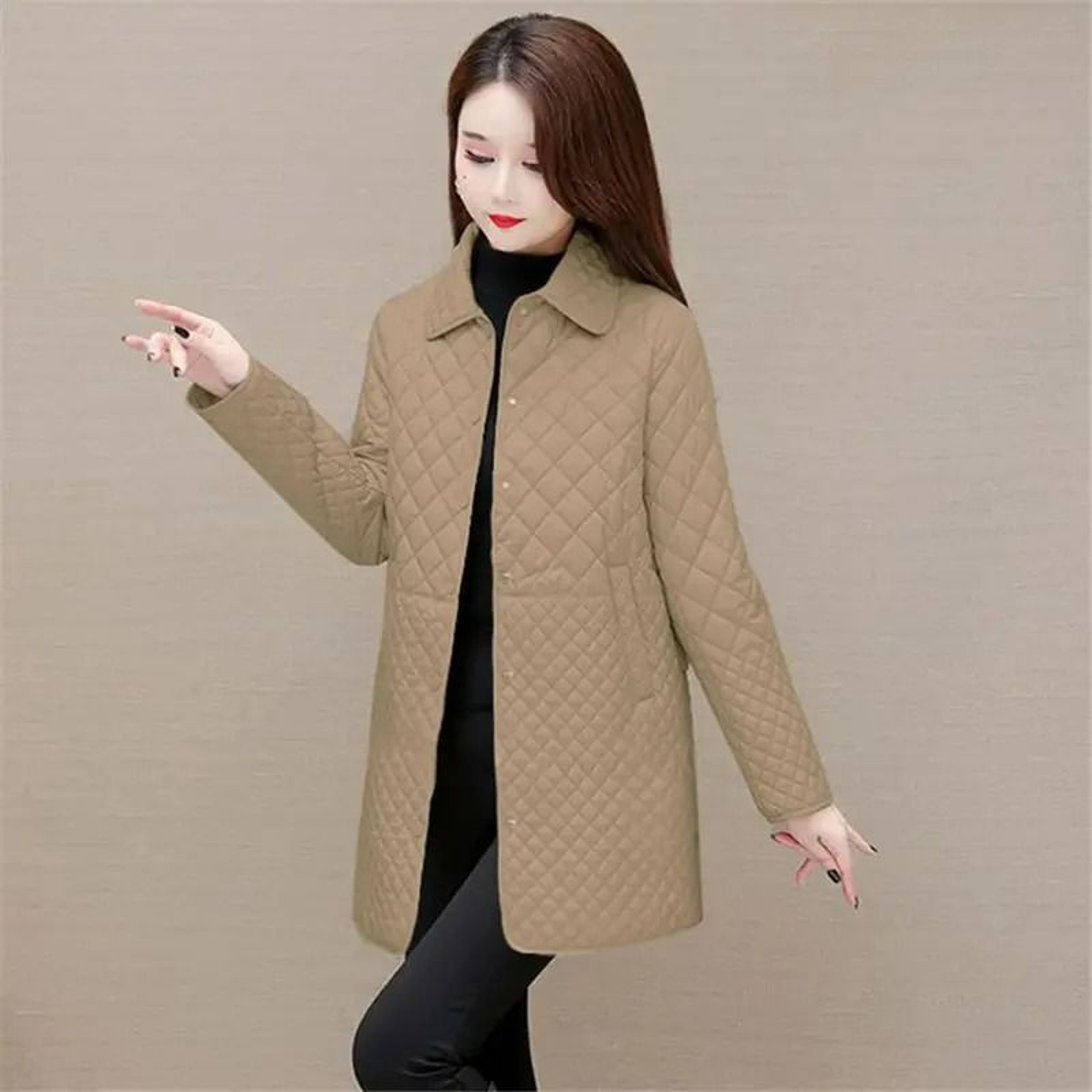 Womens Plaid Quilted Warm Winter Jacket 13