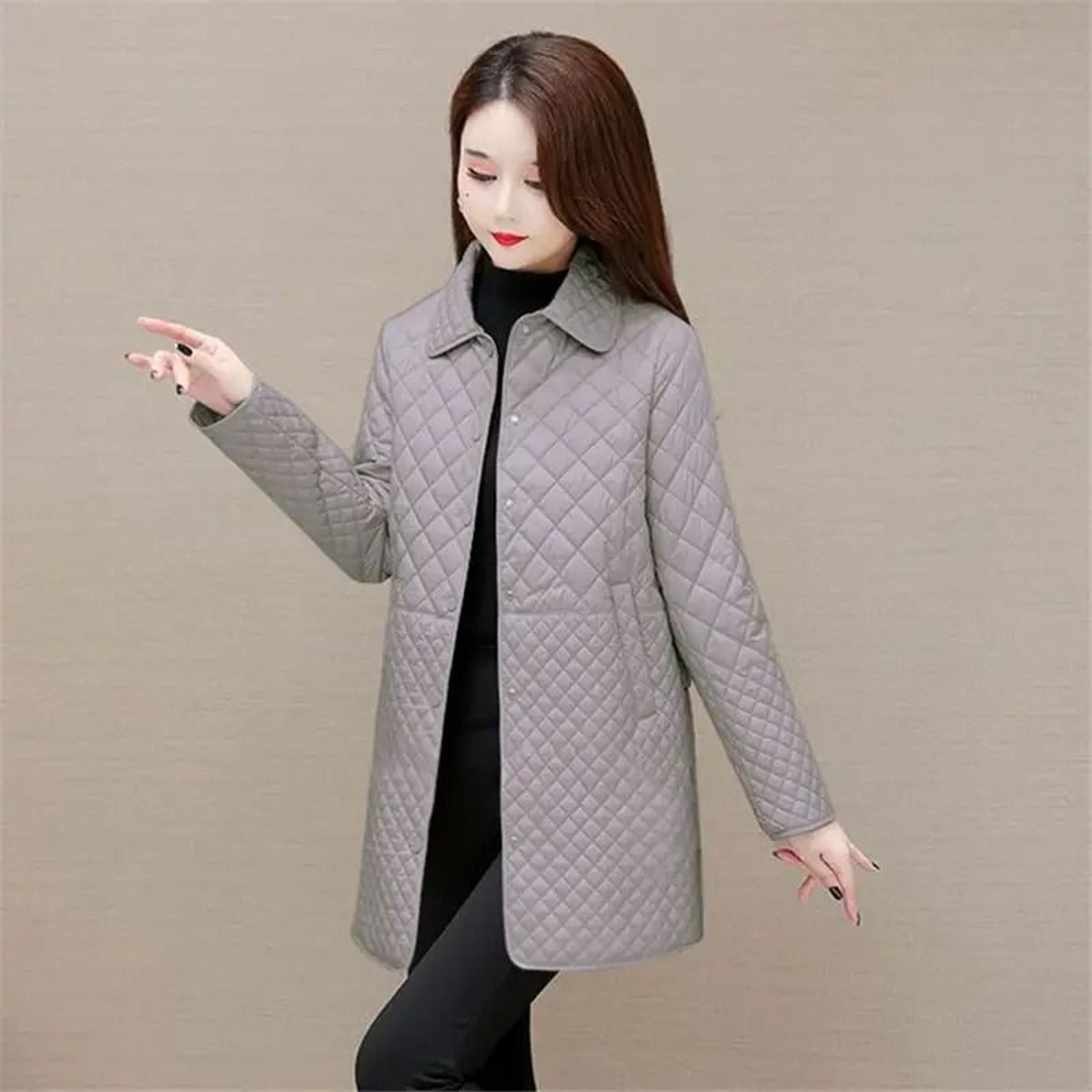 Womens Plaid Quilted Warm Winter Jacket 14