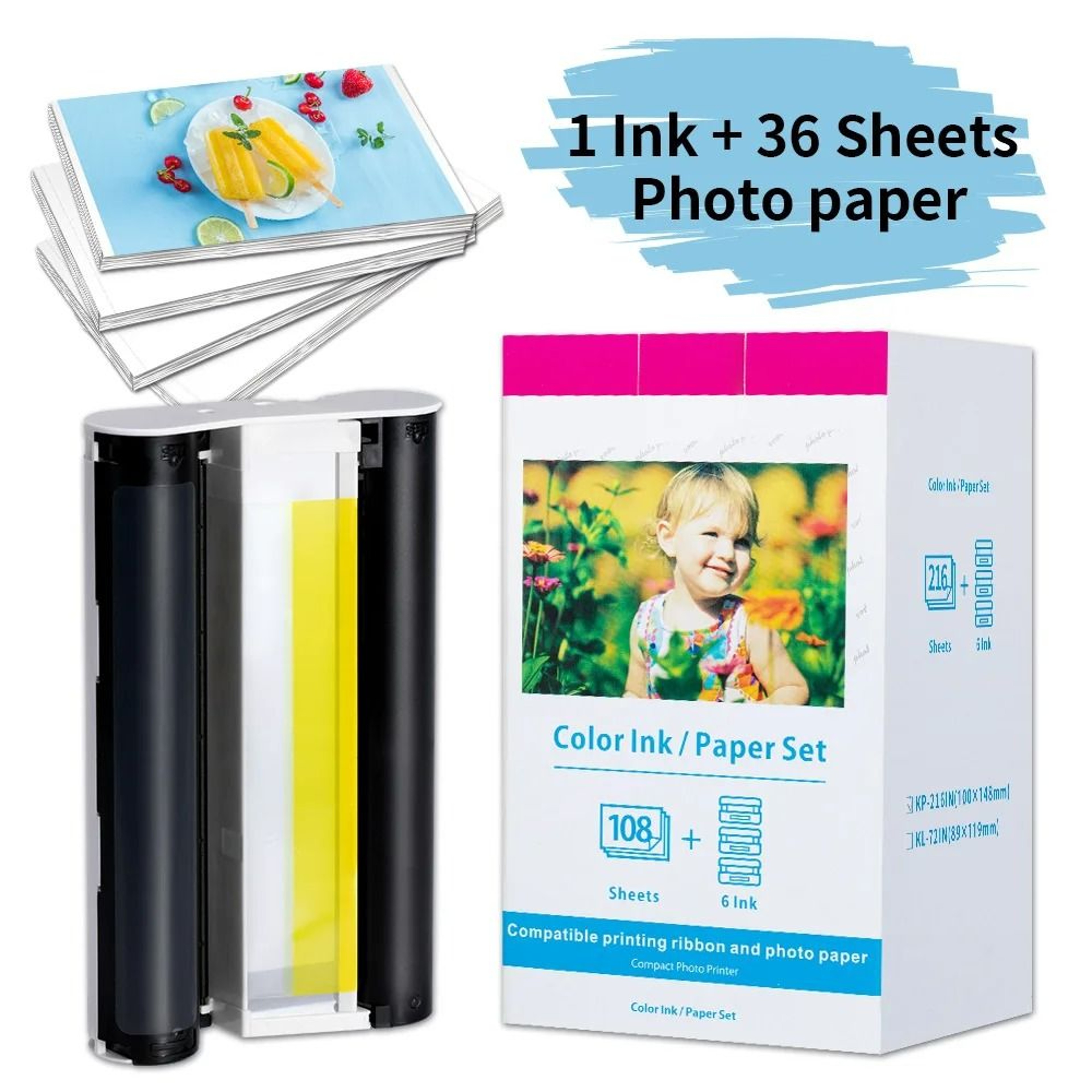 Ink Ribbon  Photo Paper Pack 8