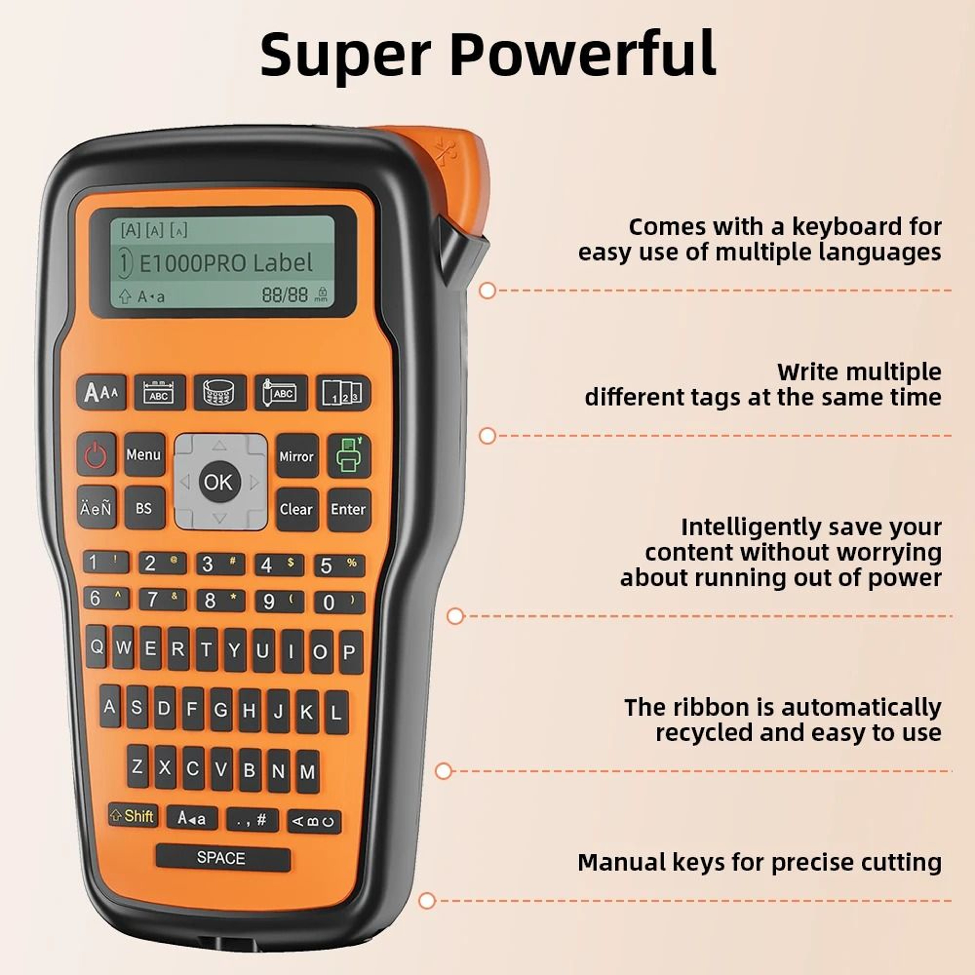 Industrial Handheld Label Printer With Hard Case 203 DPI 2