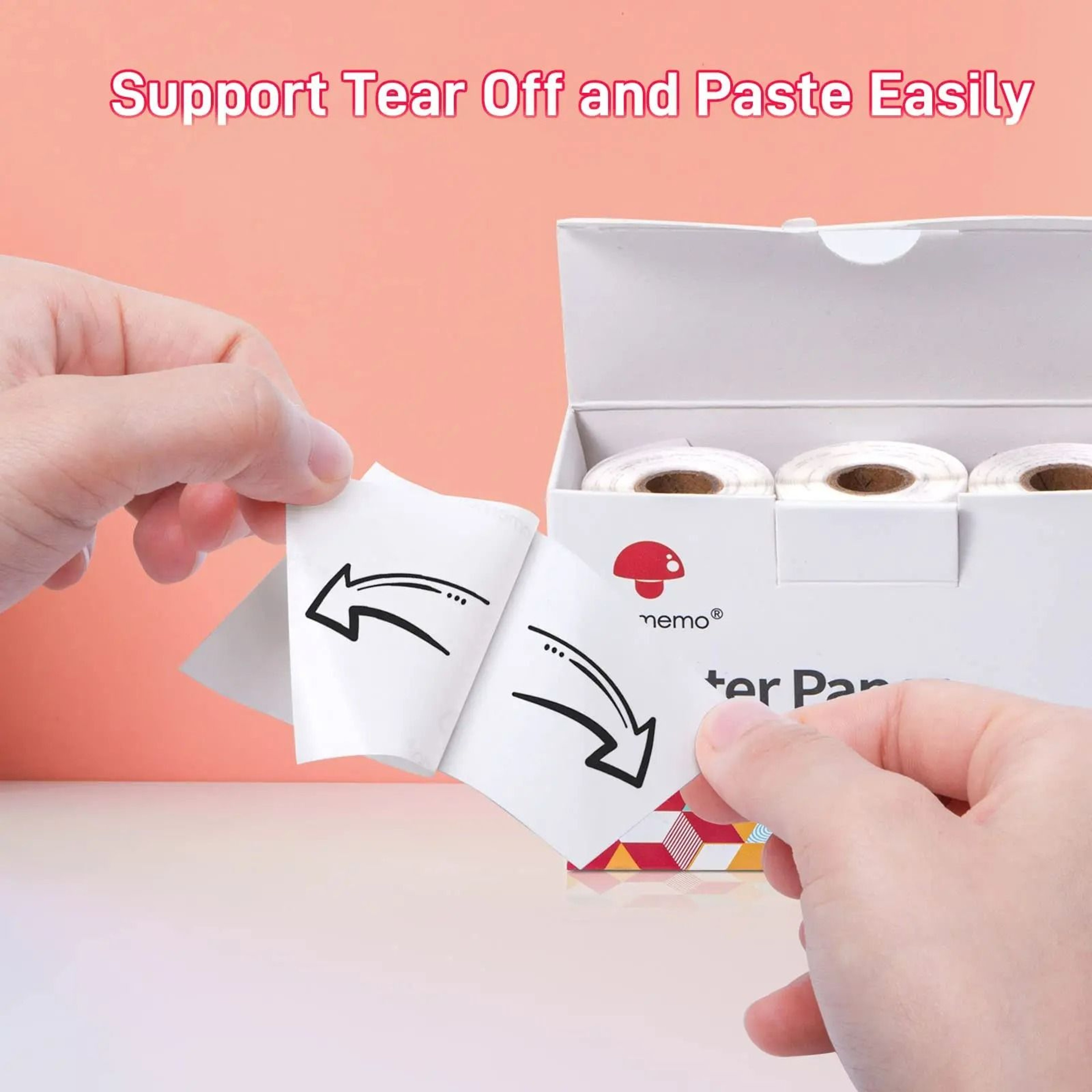 Sticky White Thermal Paper 3Roll Pack 2