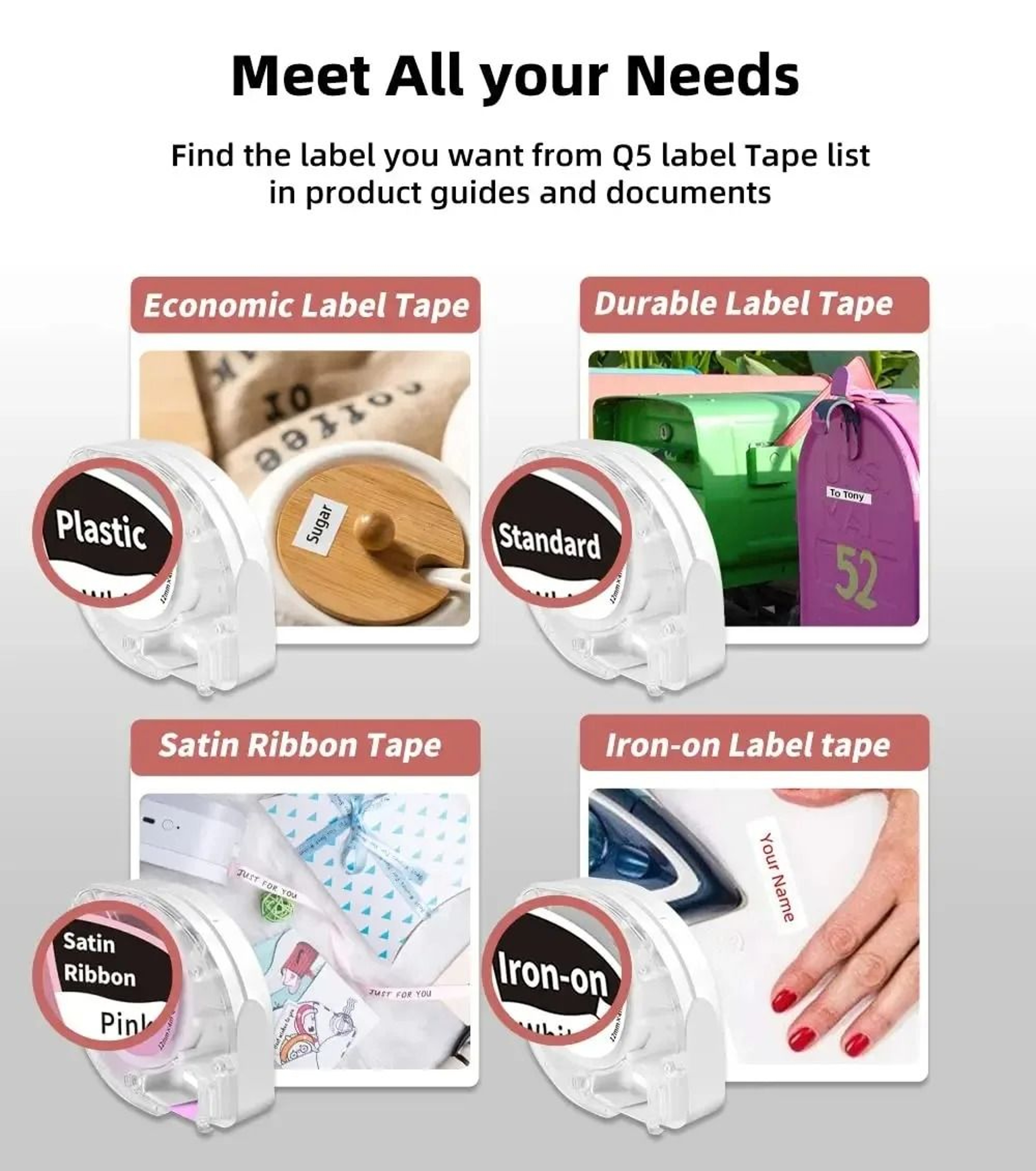 Wireless Bluetooth Mini Label Printer With Tape Roll 5