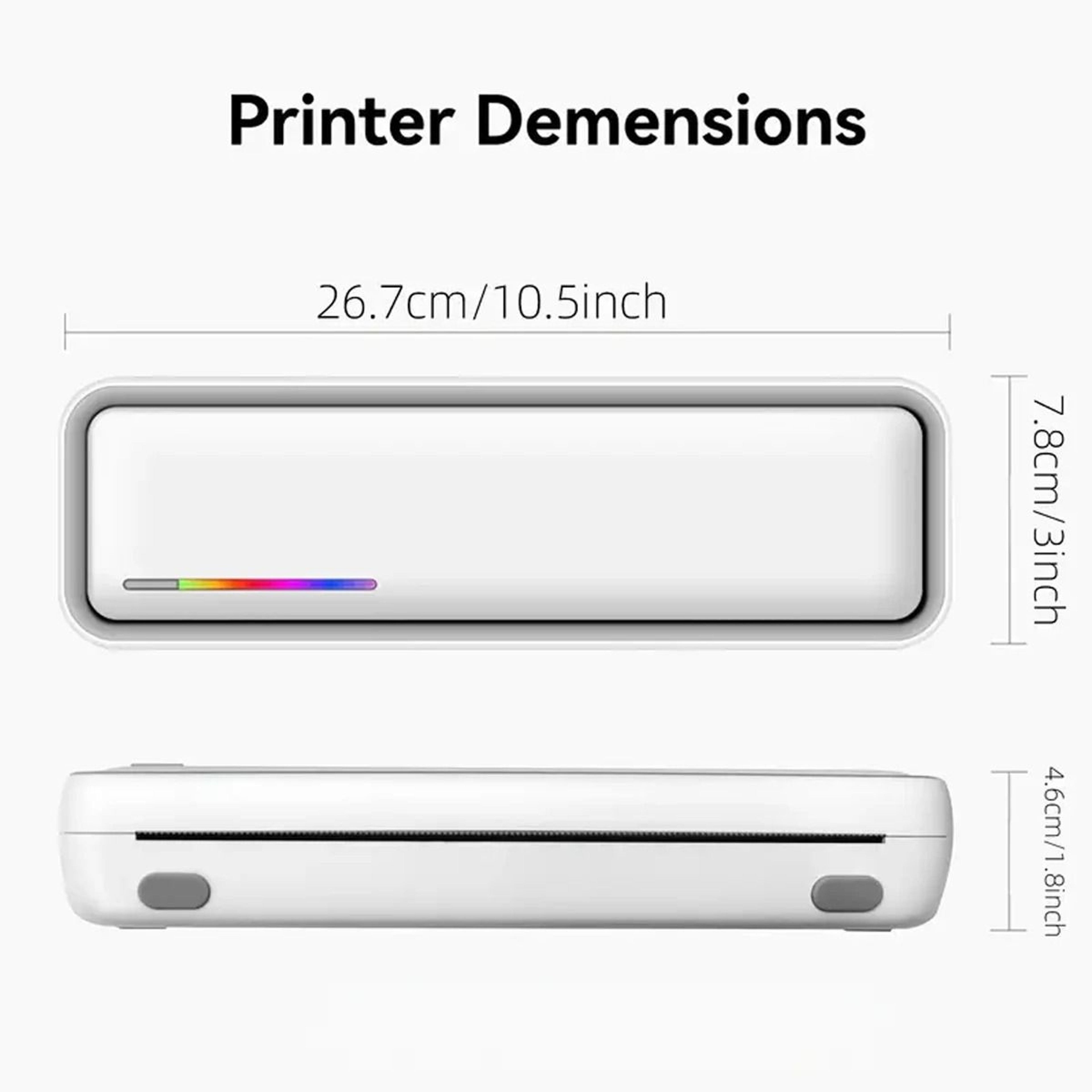 Portable A4 Wireless Thermal Printer Inkless Travel Document Printer 2