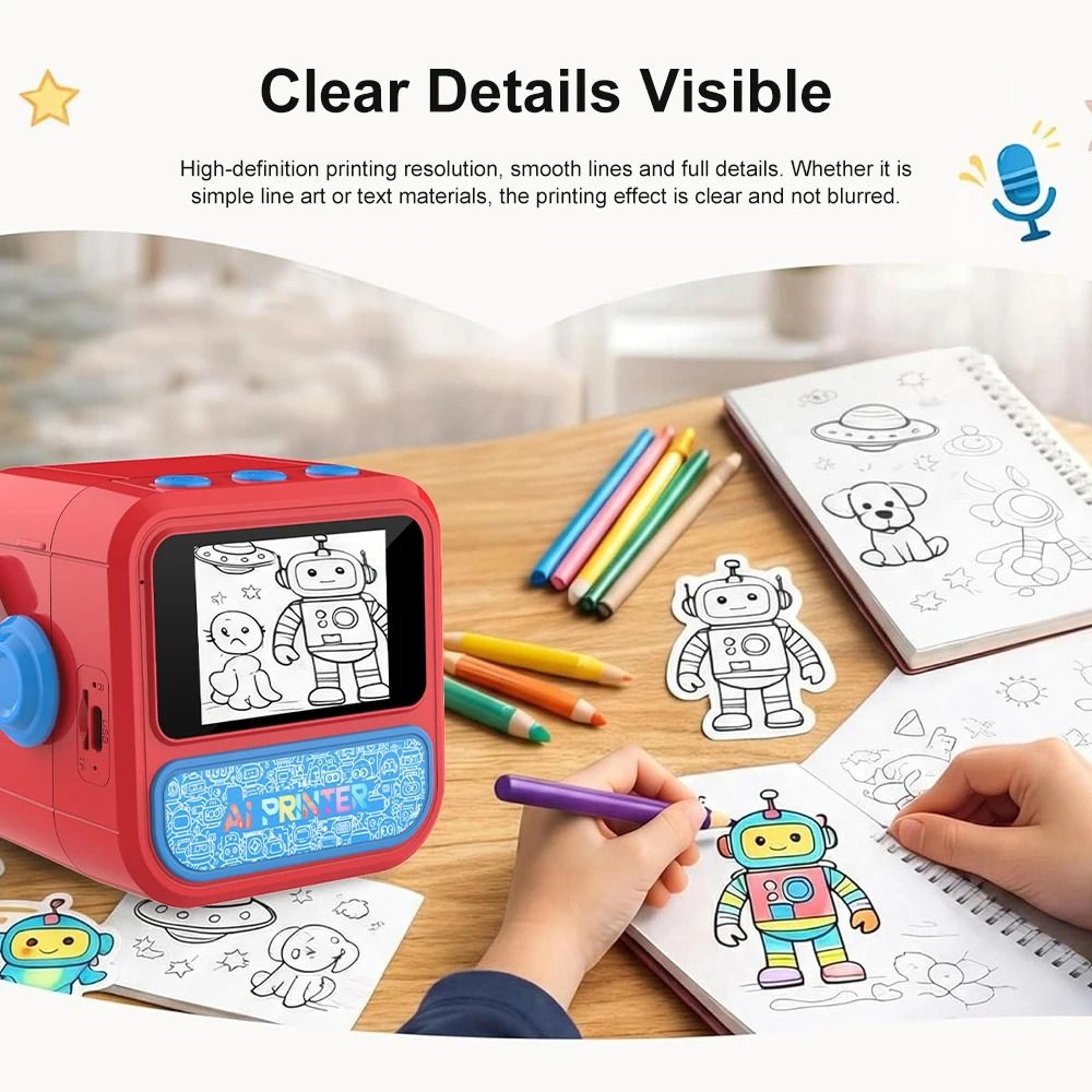 Smart AI Voice Mini Thermal Printer With LCD Display 3