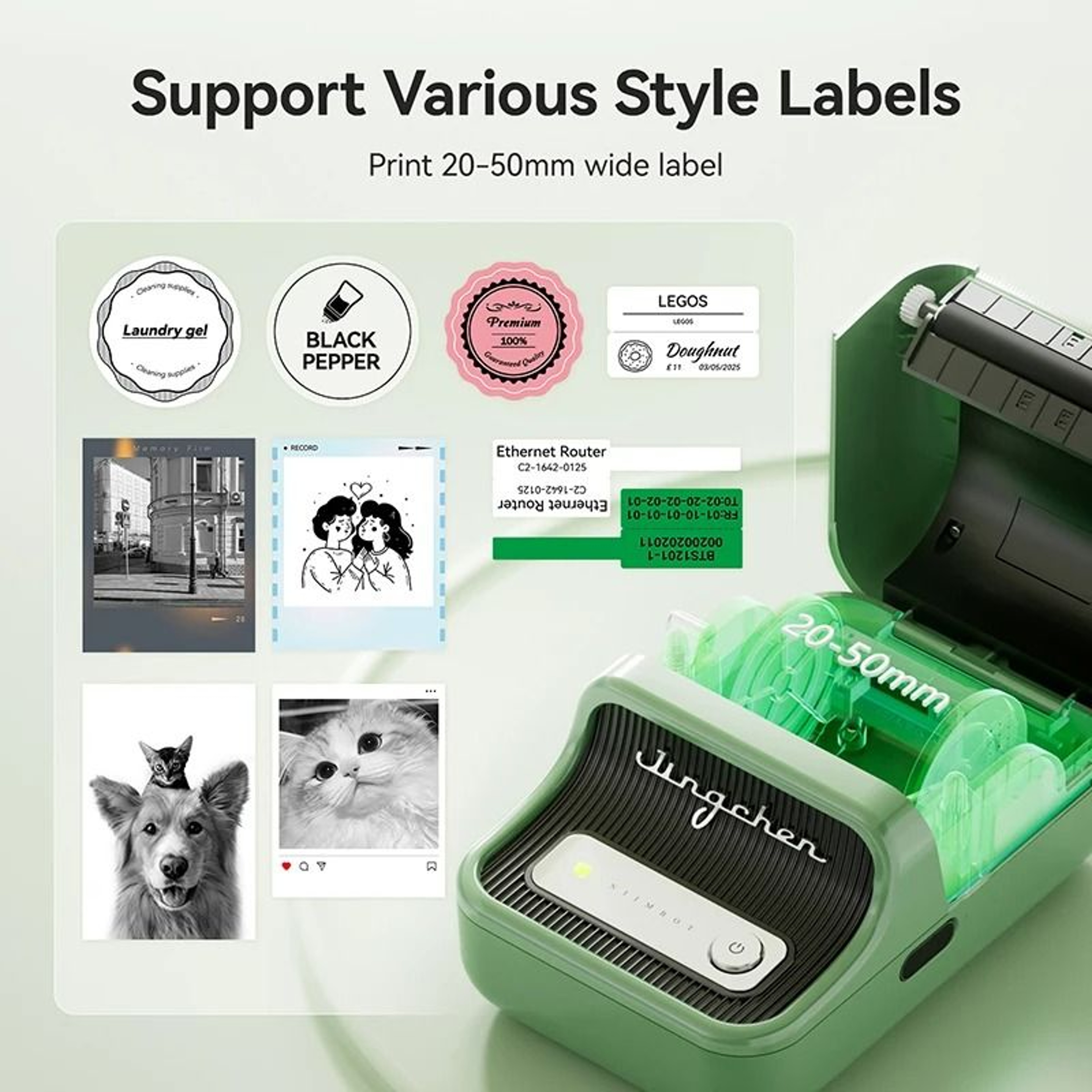 Wireless Vintage Thermal Label Printer Standard  300 DPI HD Pro 2