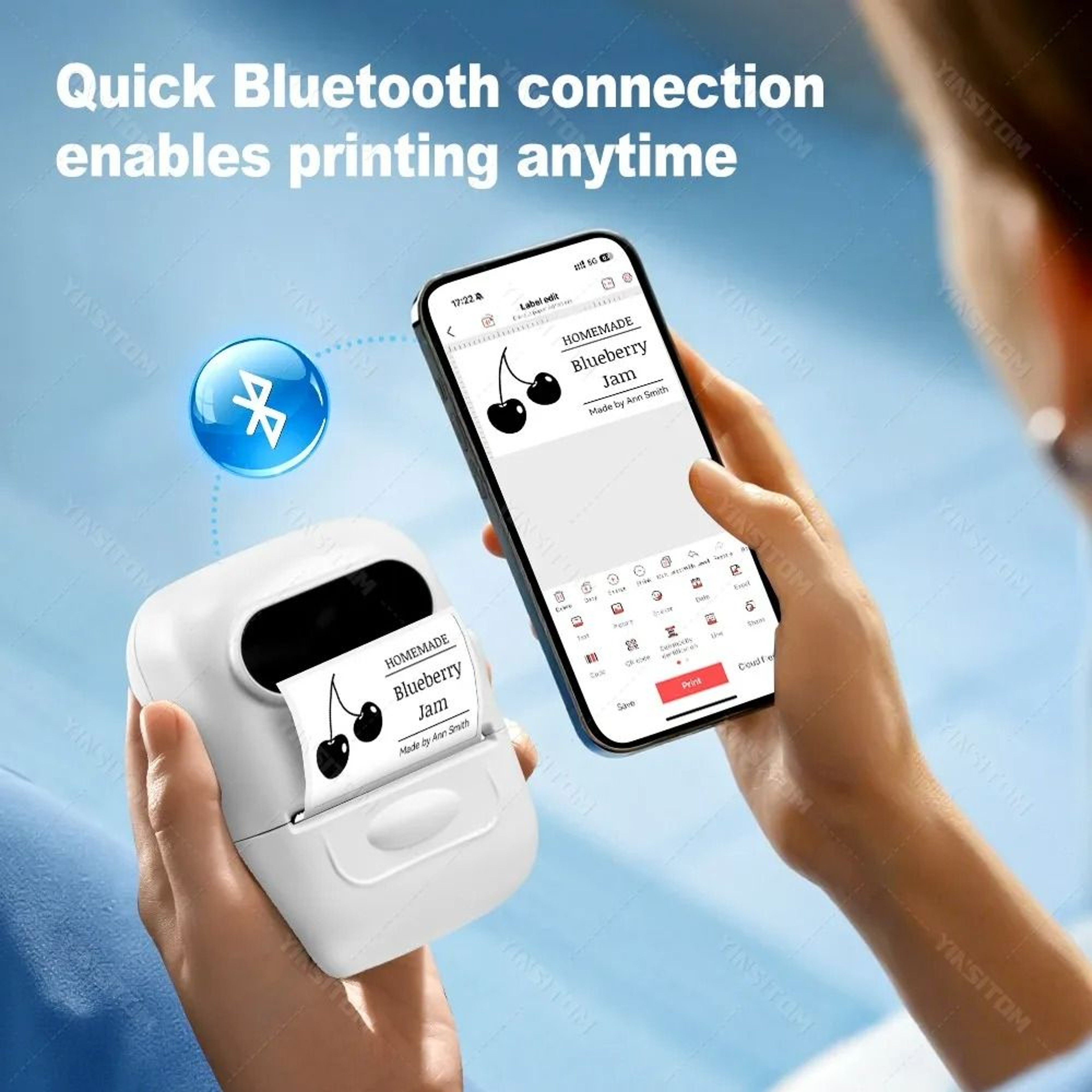 Wireless Desktop Thermal Label Printer 2050mm Width 1