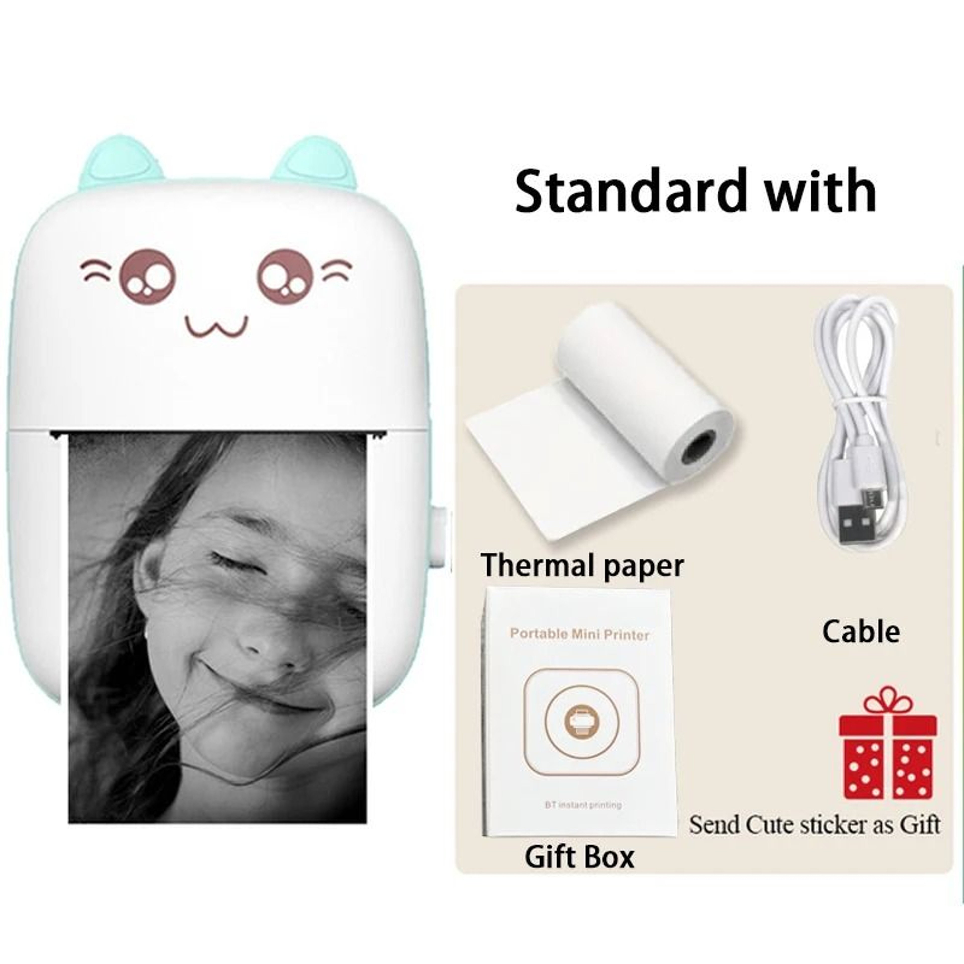 Portable C9 Mini HD Bluetooth Pocket Label  Photo Printer 9