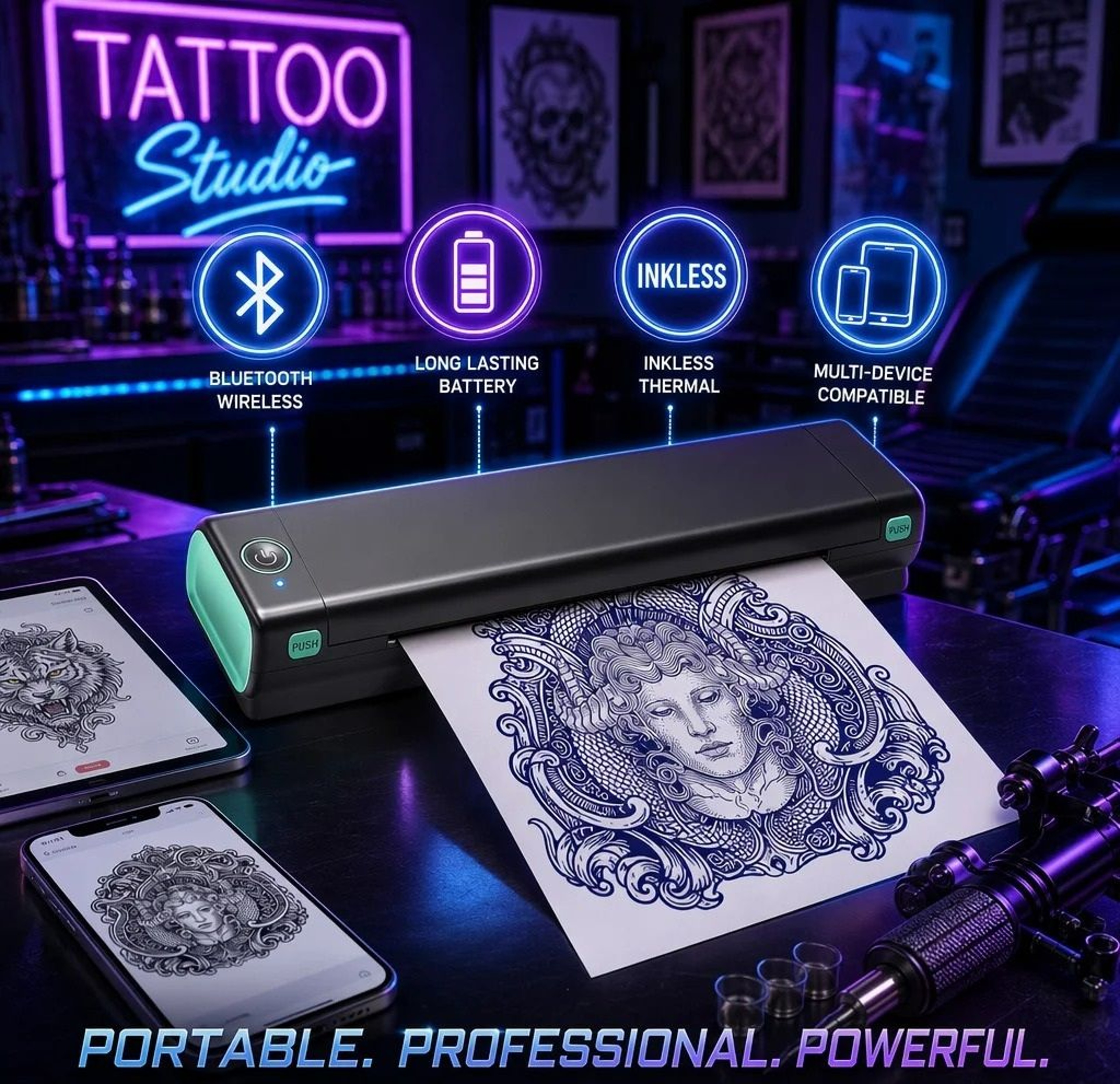 Portable A4 Wireless Thermal Tattoo Stencil Printer 0