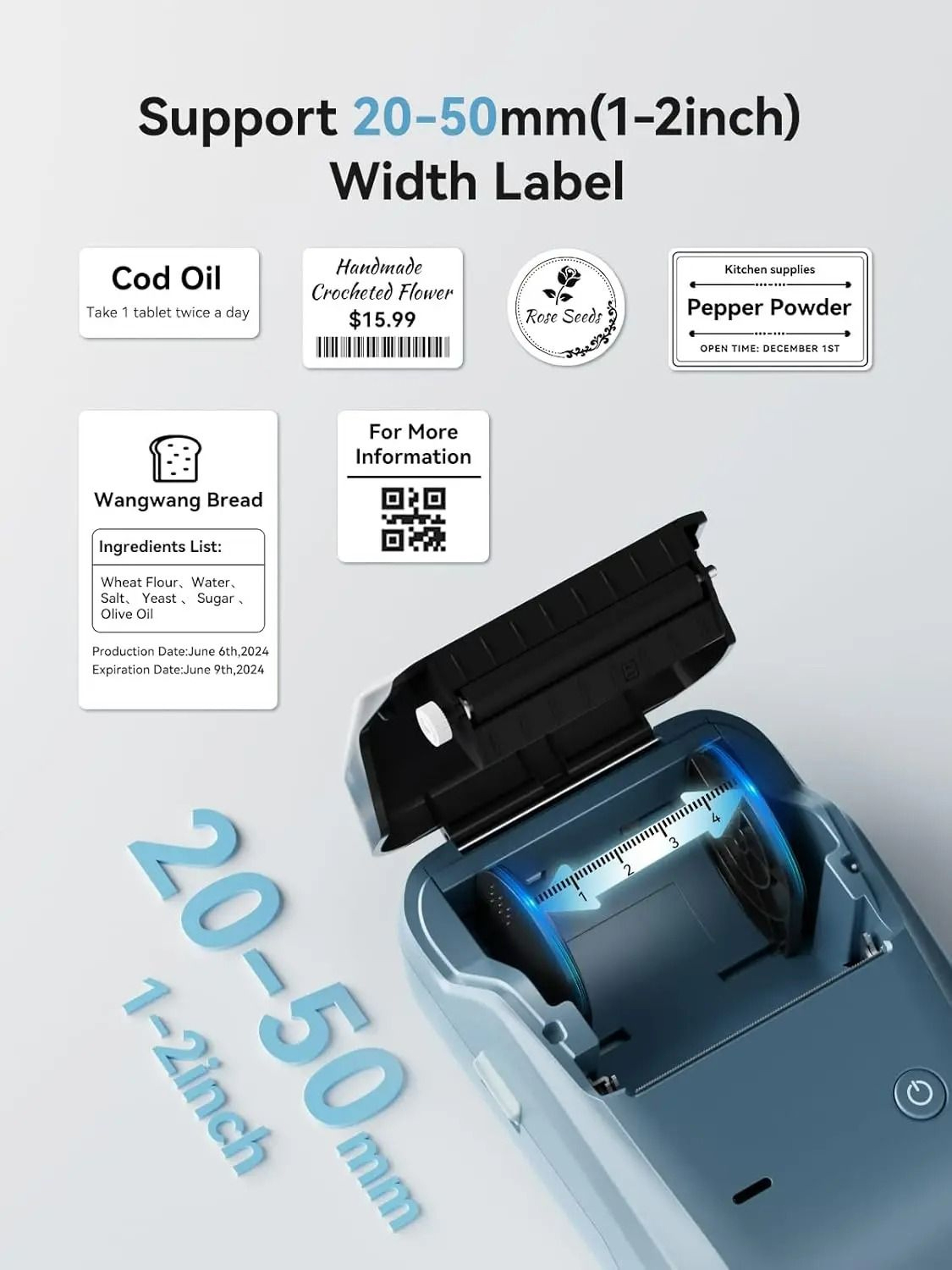 Compact Wireless Bluetooth Desktop Label Maker 078 To 2 In Width 1