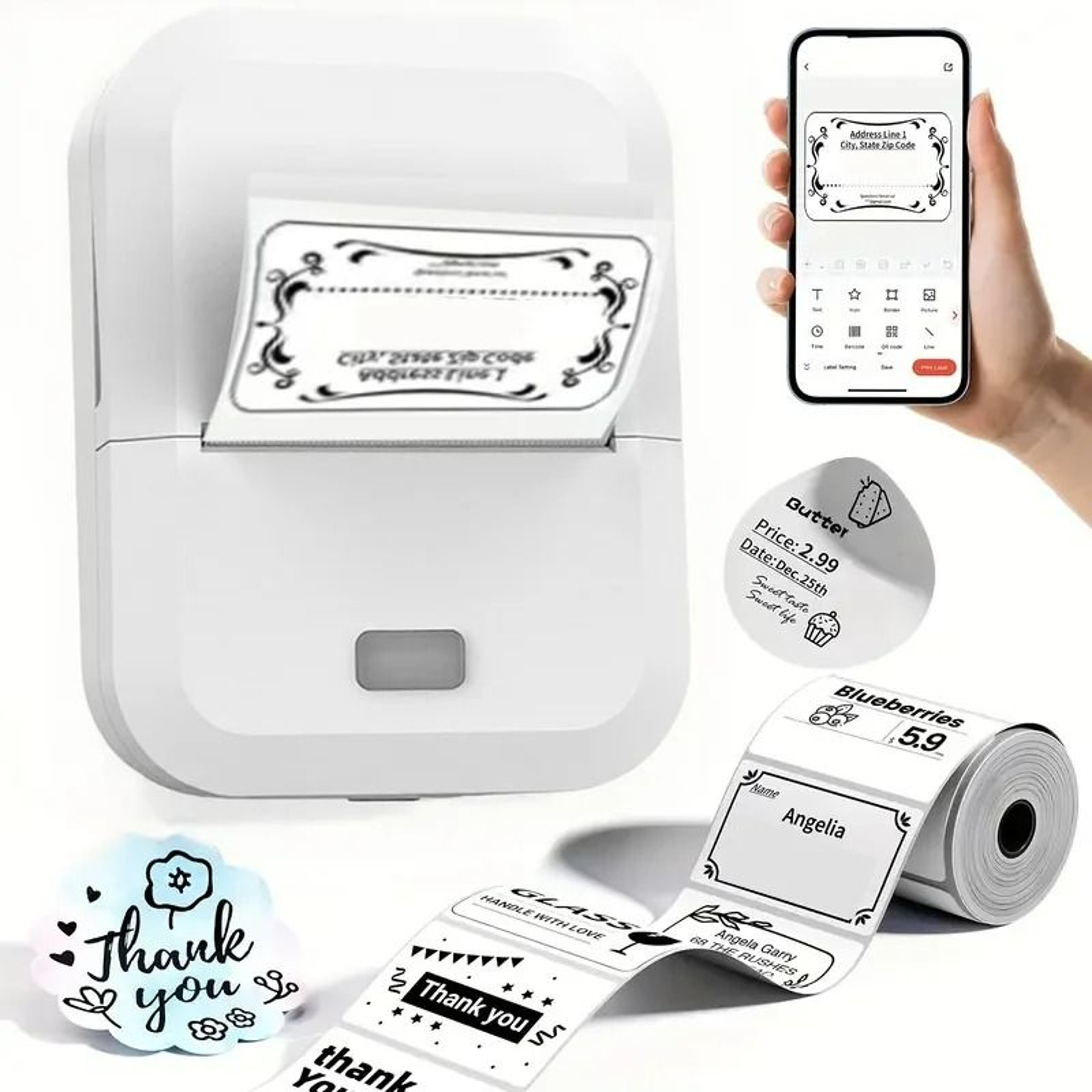 Compact DualMode Wireless Thermal Label Printer 2