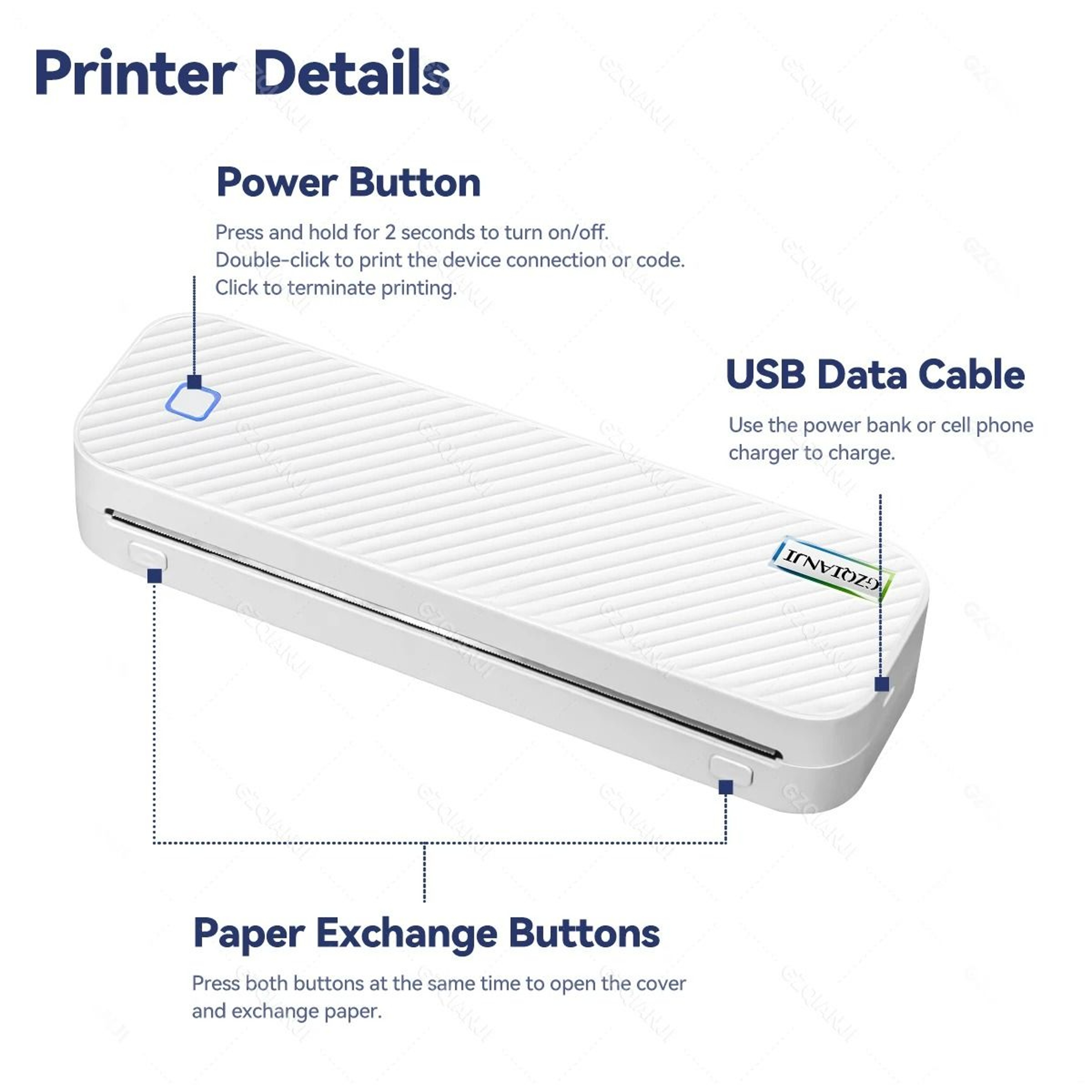 Portable UltraCompact Wireless A4 Thermal Printer 5