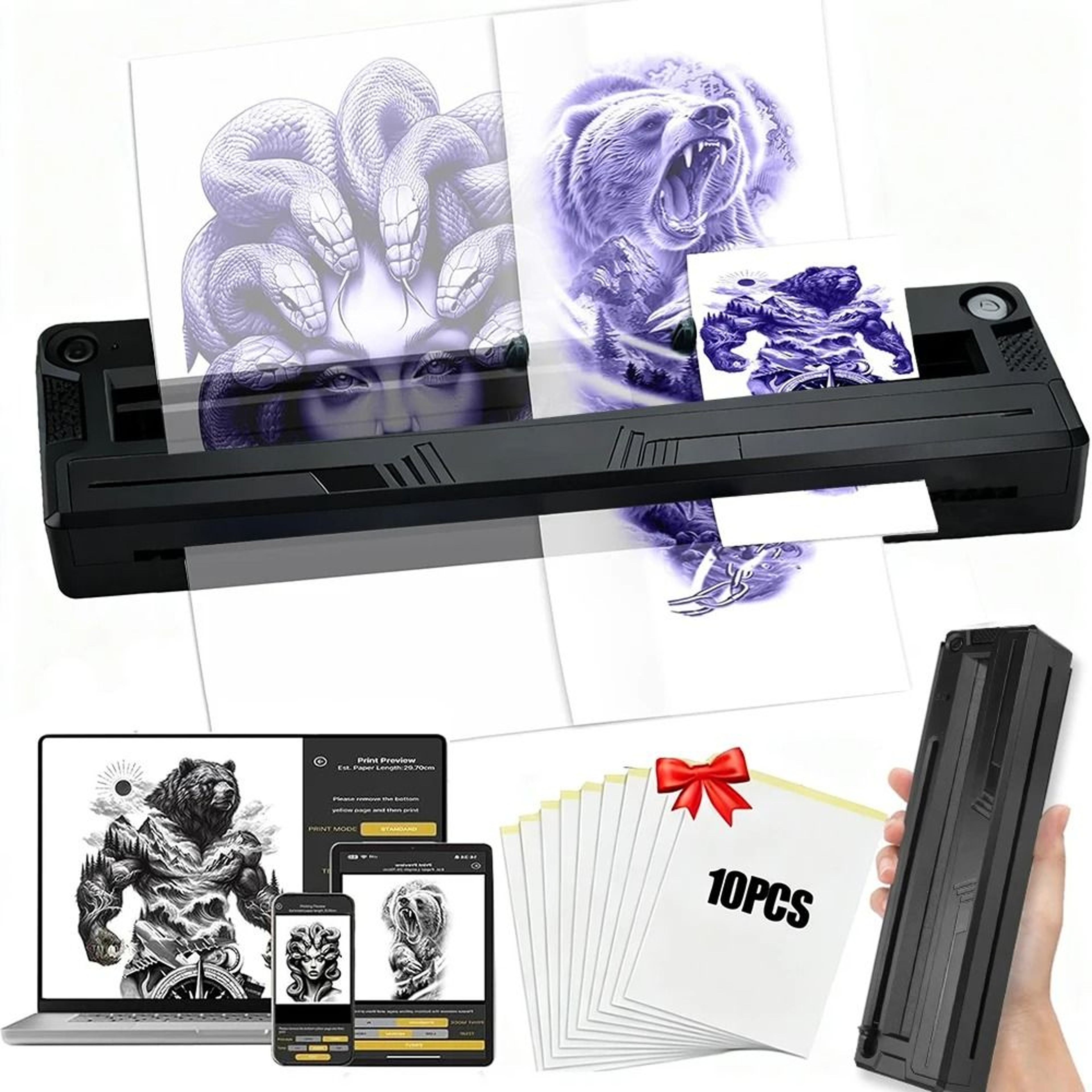 Wireless Tattoo Stencil Thermal Transfer Printer 1
