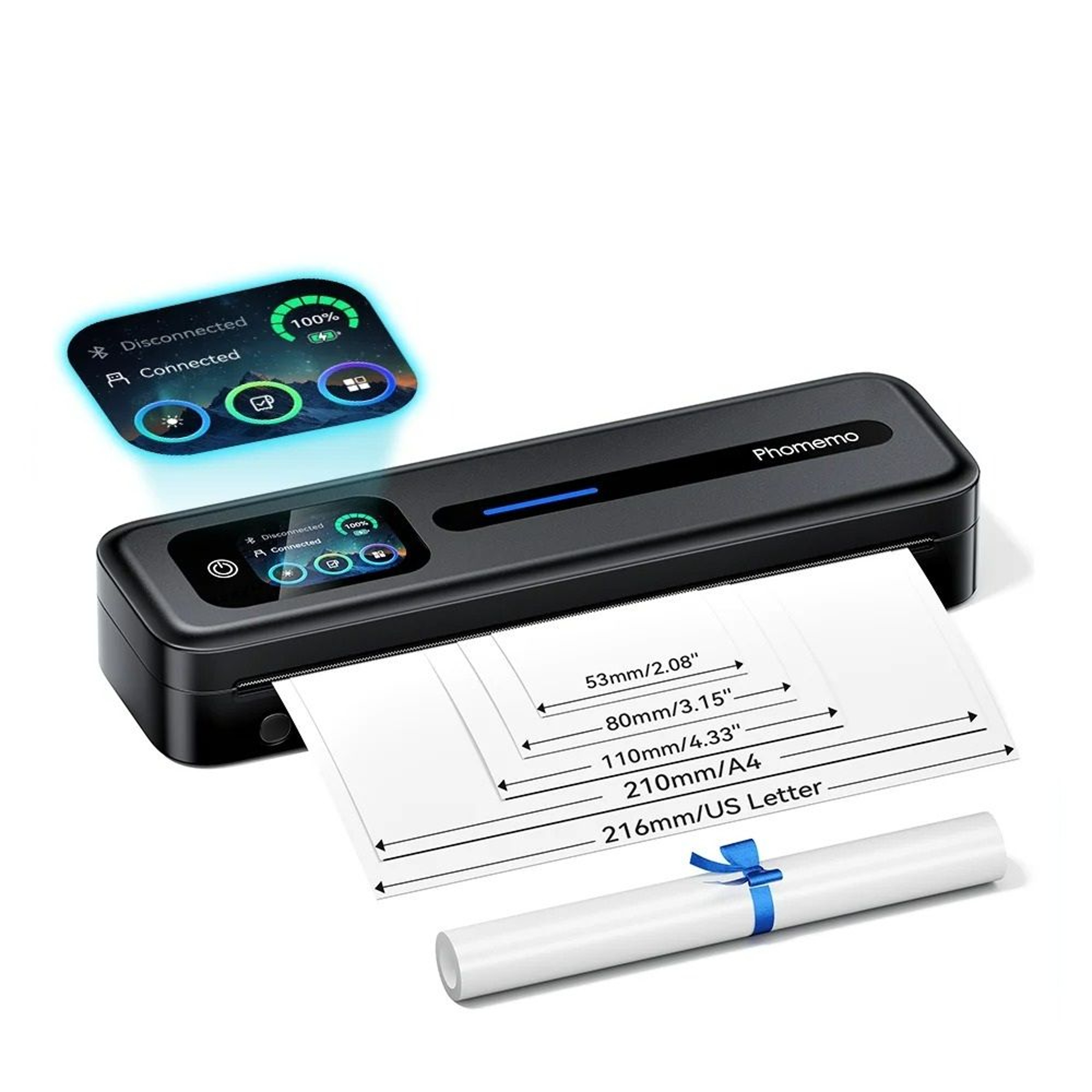Touchscreen Smart Wireless A4 Thermal Document Printer 0