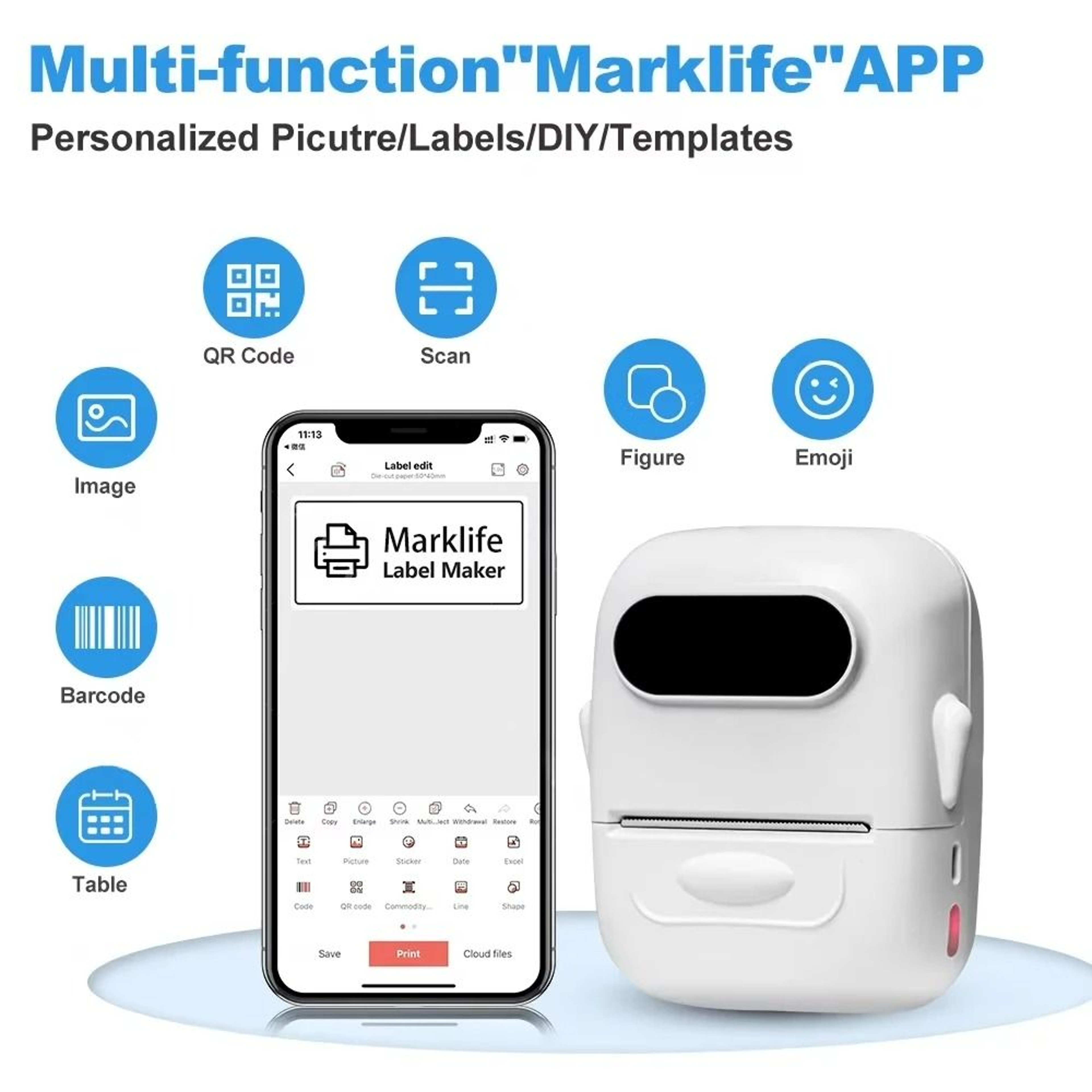 Compact MultiWidth Wireless Thermal Label Printer 1