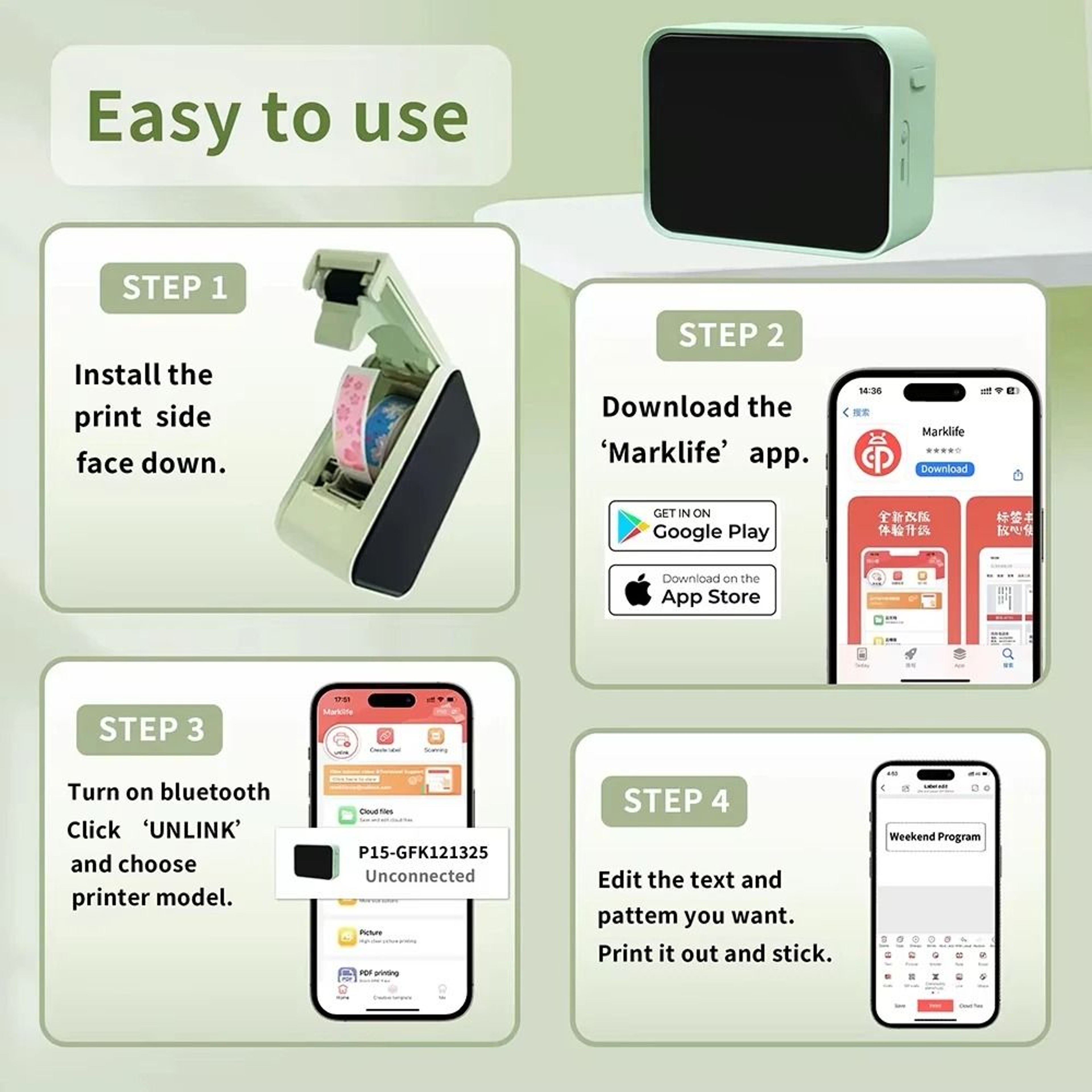UltraCompact Wireless Thermal Pocket Label Maker 2