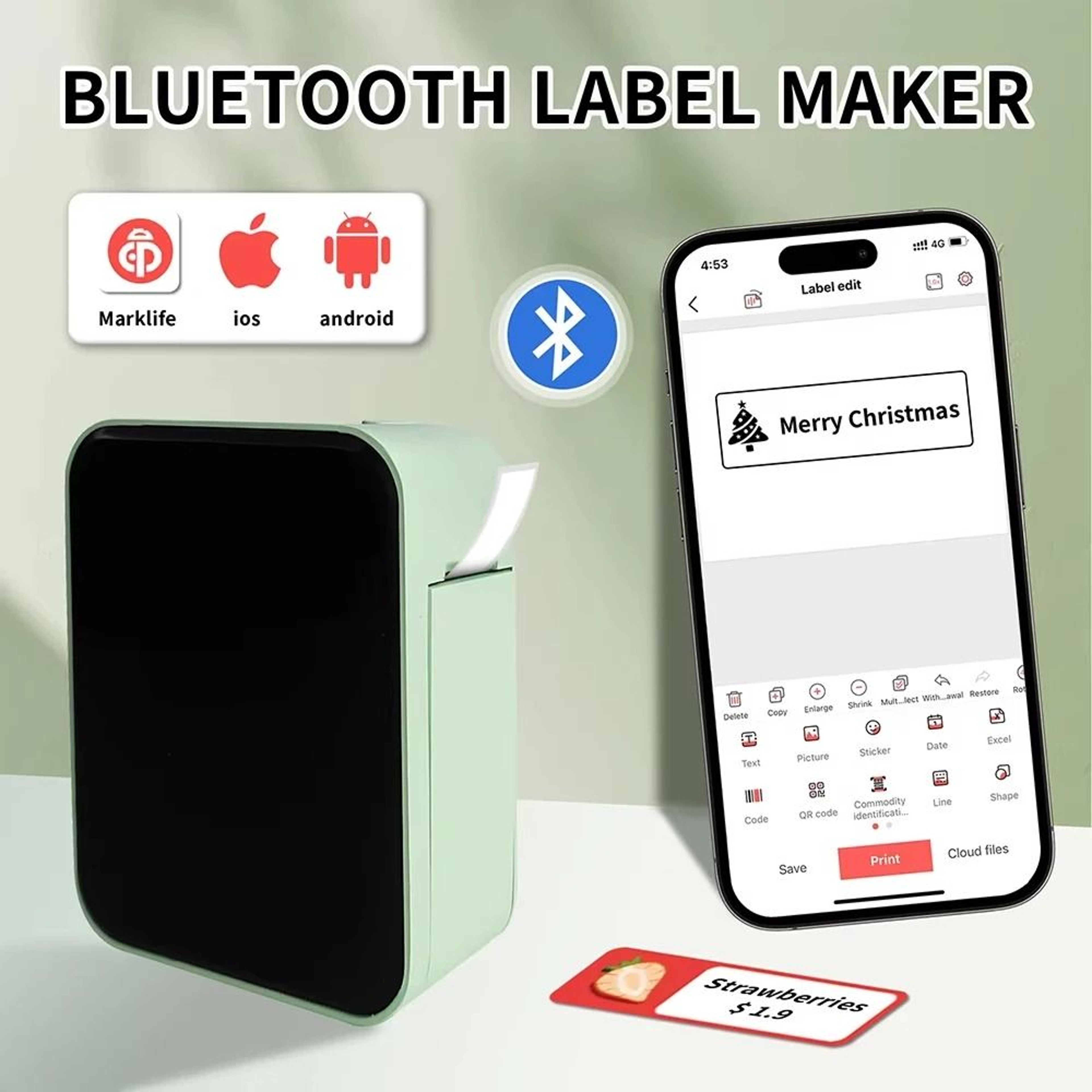 UltraCompact Wireless Thermal Pocket Label Maker 1