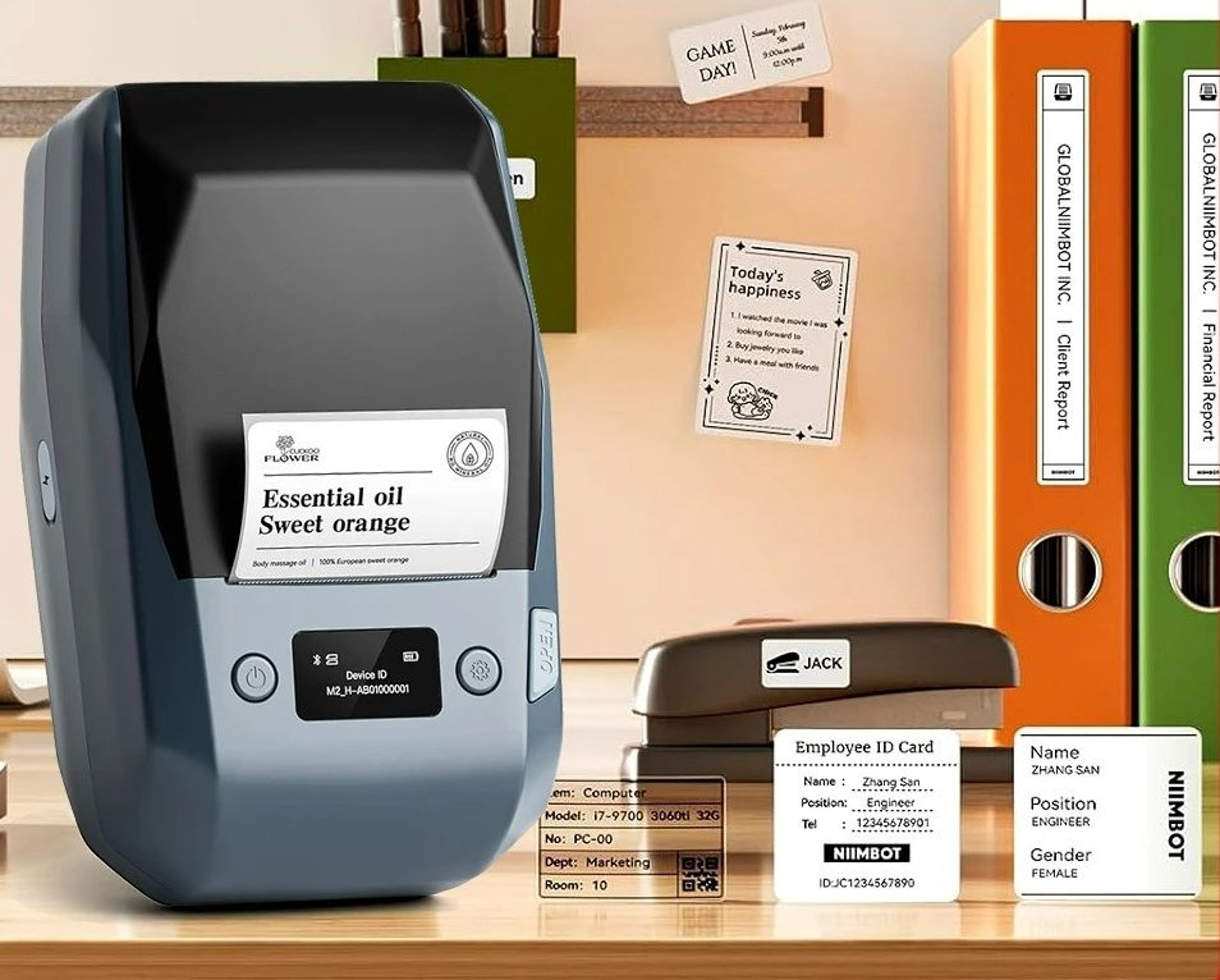300 DPI HighResolution Portable Thermal Transfer Label Printer 0