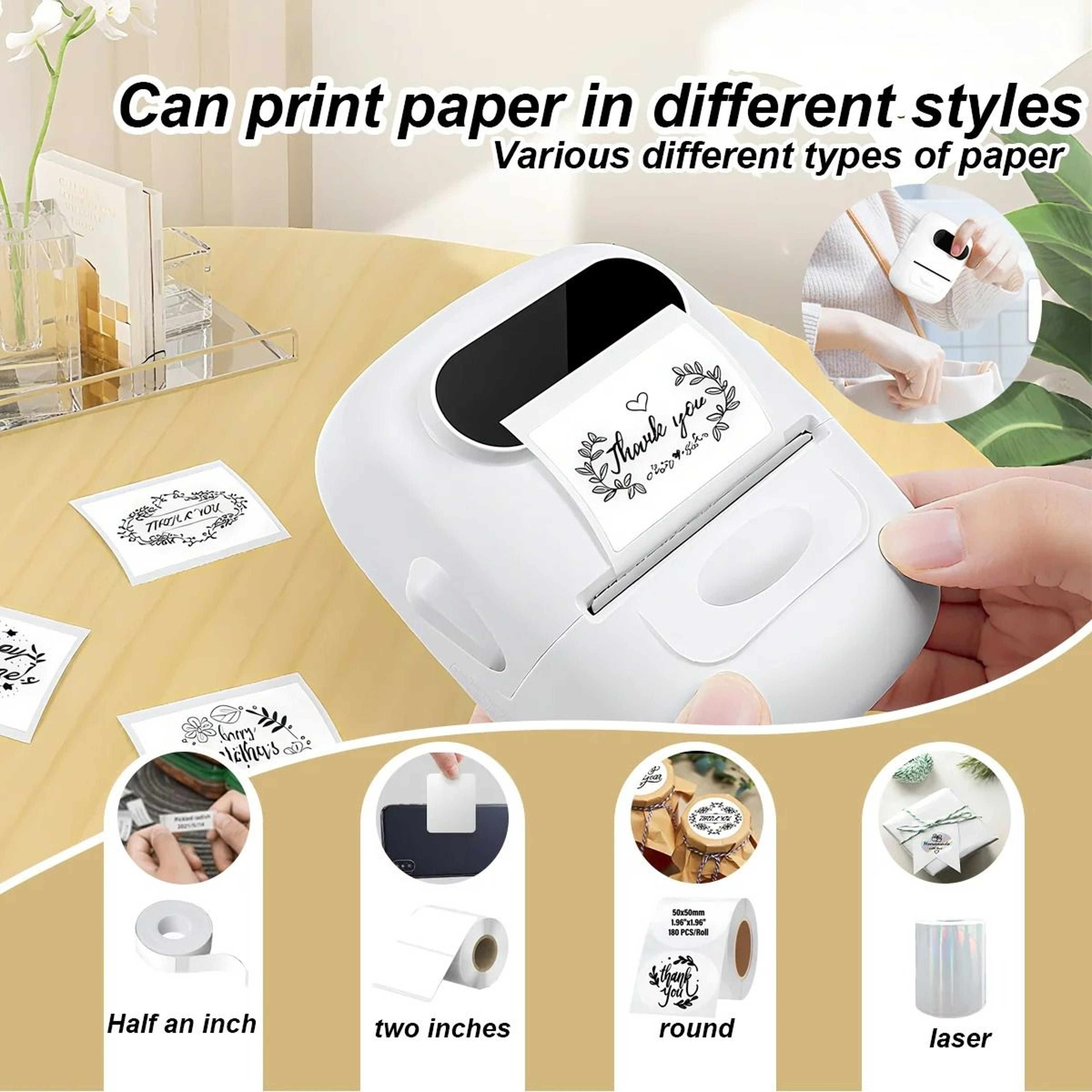 Professional Compact MultiWidth Wireless Thermal Label Printer 3