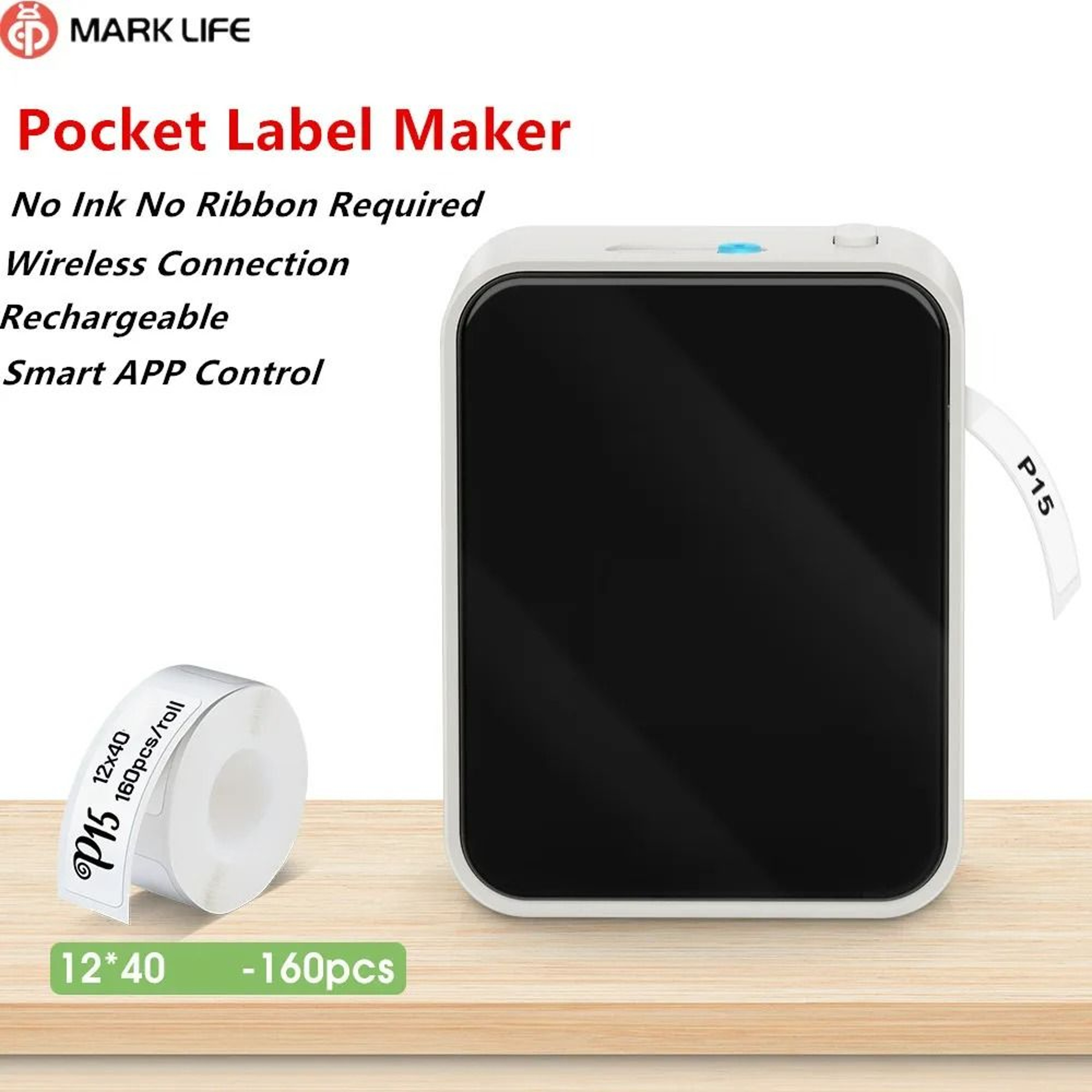 Compact Portable Wireless Thermal Label Maker Set 7