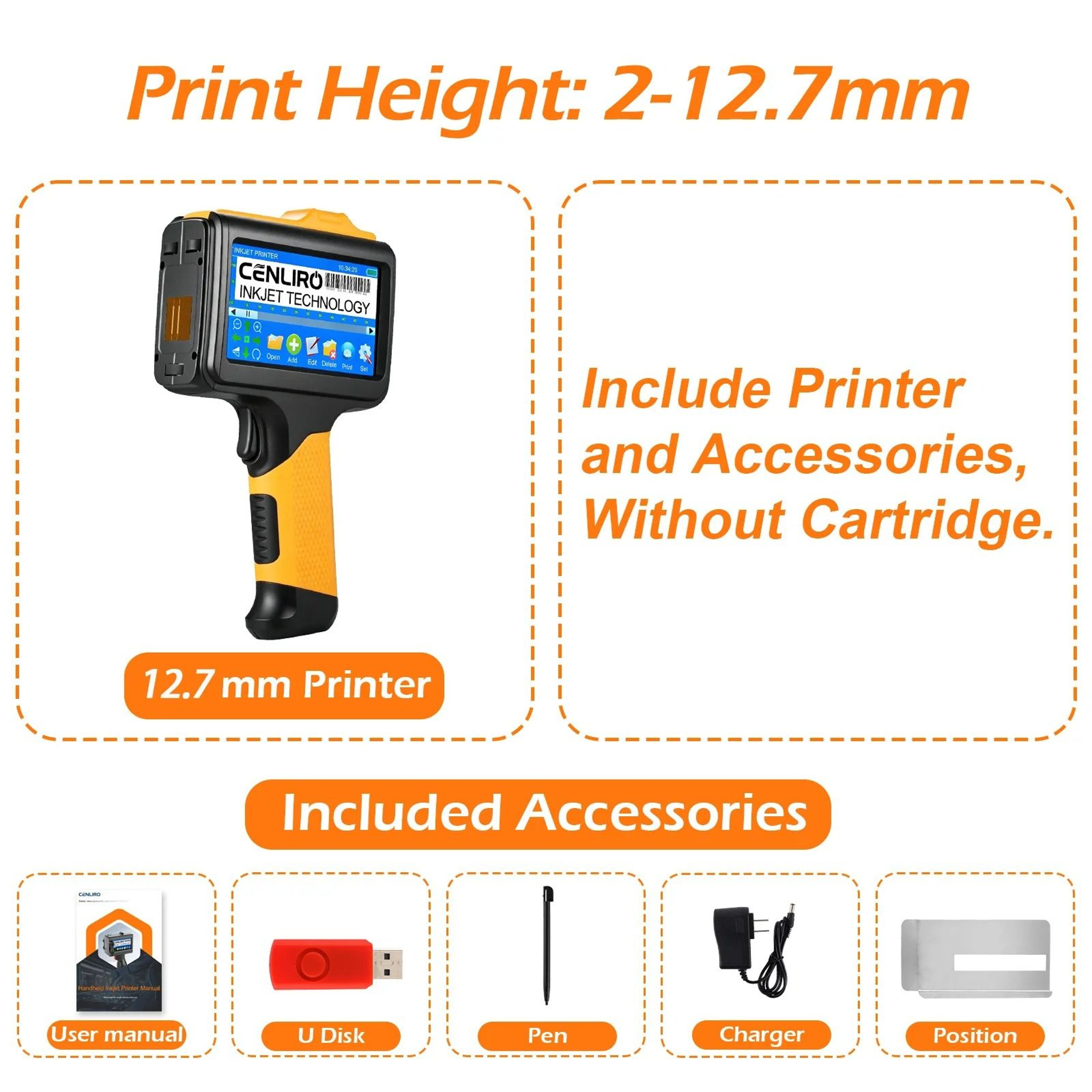 Industrial Handheld Inkjet Printer With FastDrying Black Ink 8