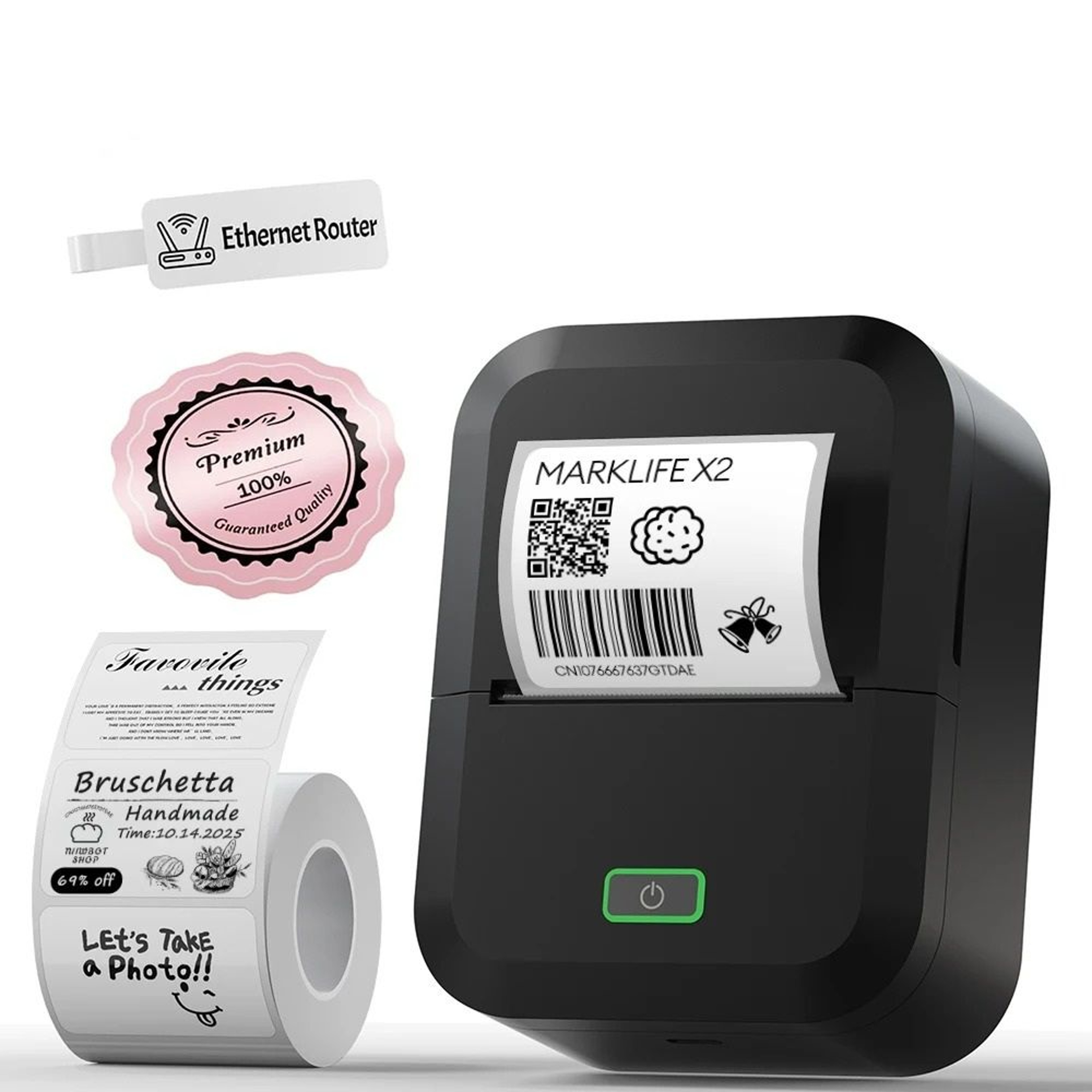 Compact Wireless Thermal Vintage  Barcode Label Maker 0