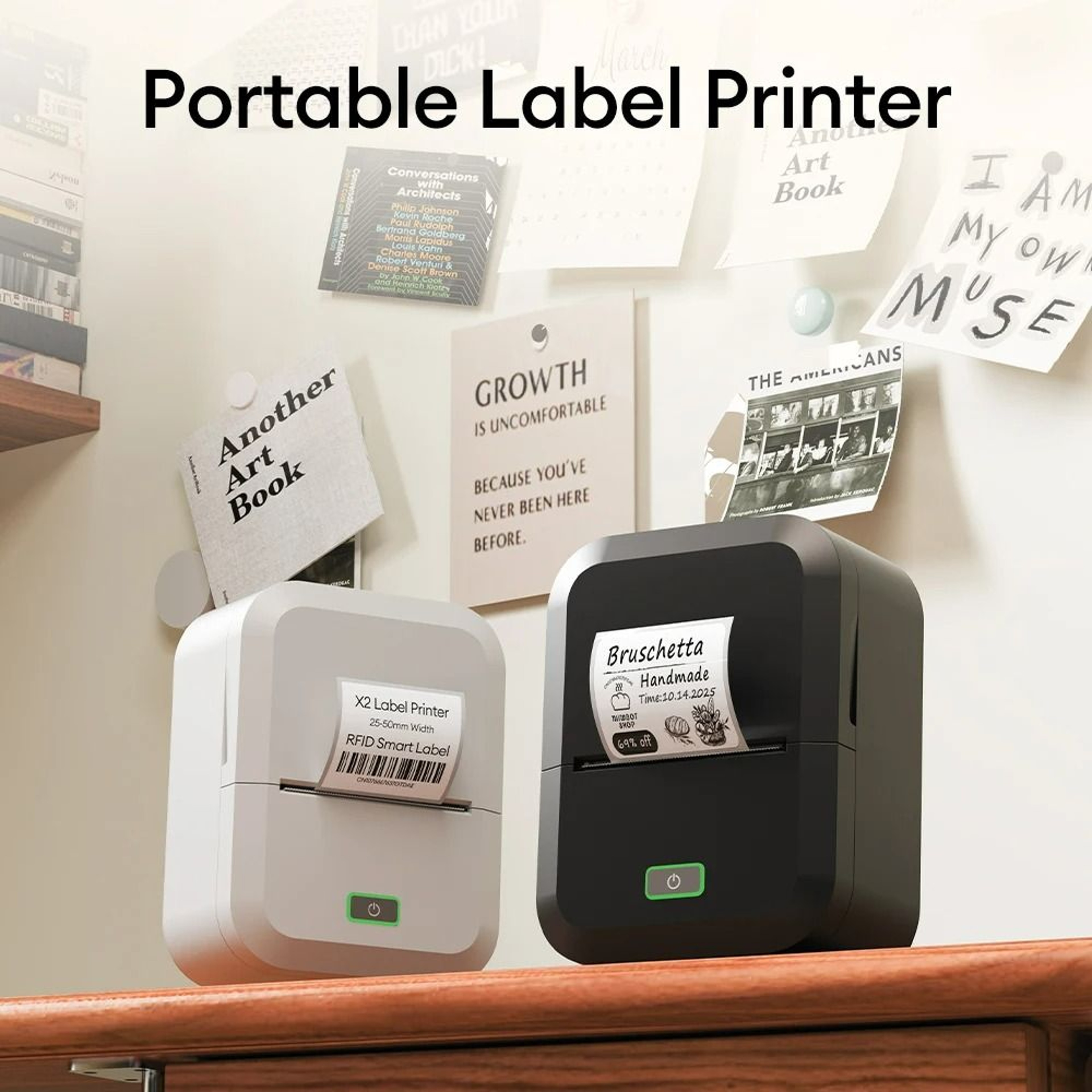 Compact Wireless Thermal Vintage  Barcode Label Maker 1