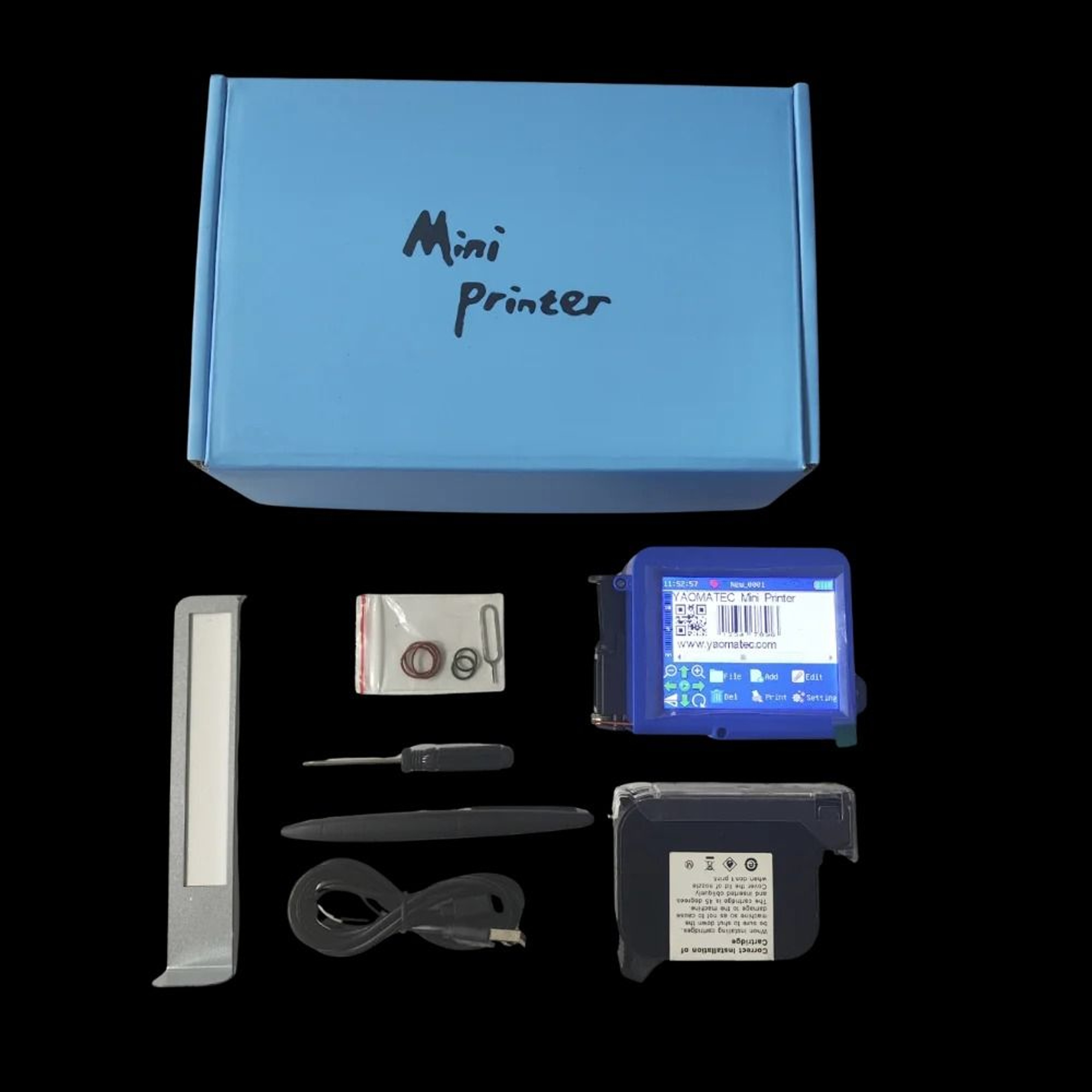 Compact MultiLanguage Handheld Inkjet Printer Kit 05 In  127mm Print Height 7