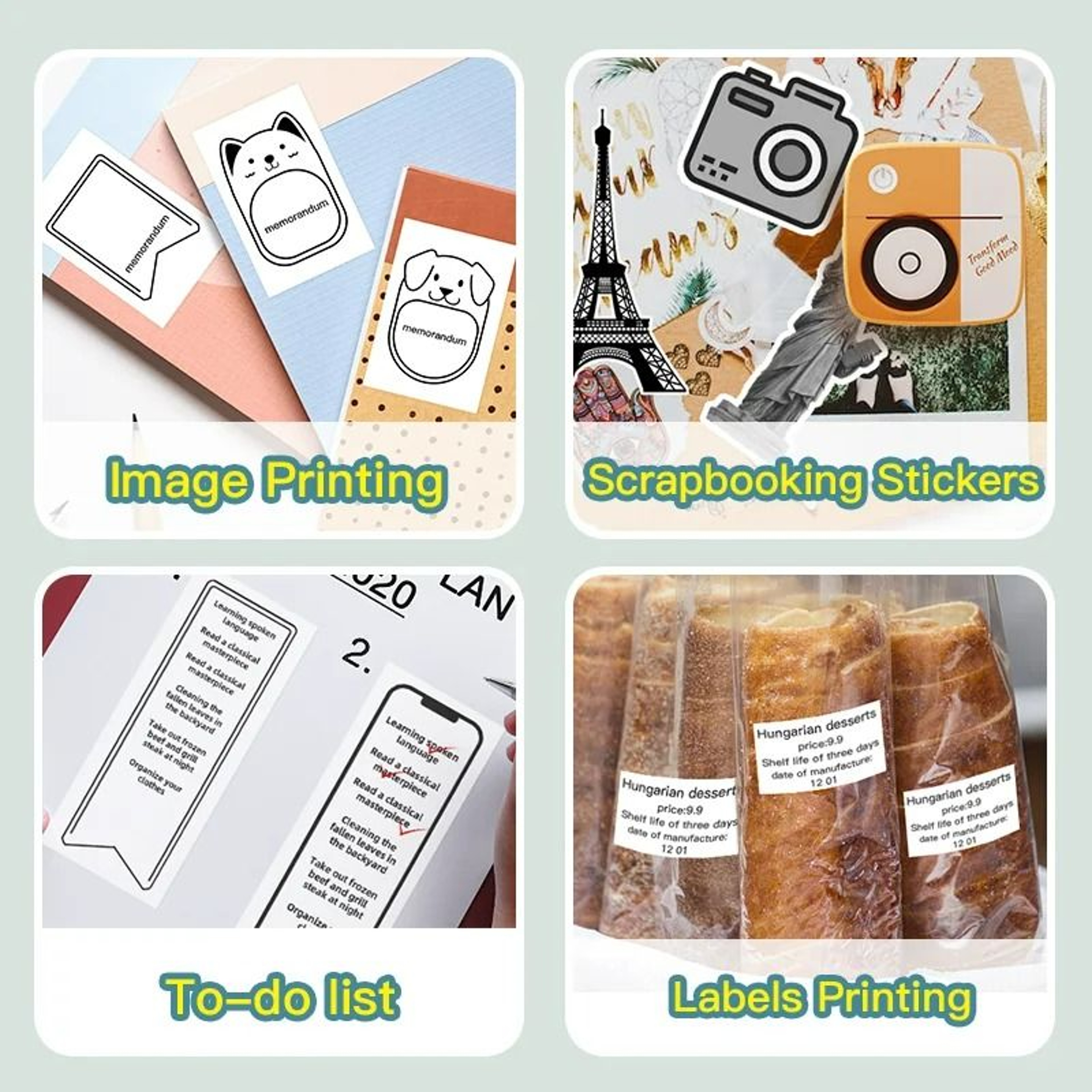 Universal 57mm Thermal Paper  Sticker Rolls For Mini Pocket Printers 3