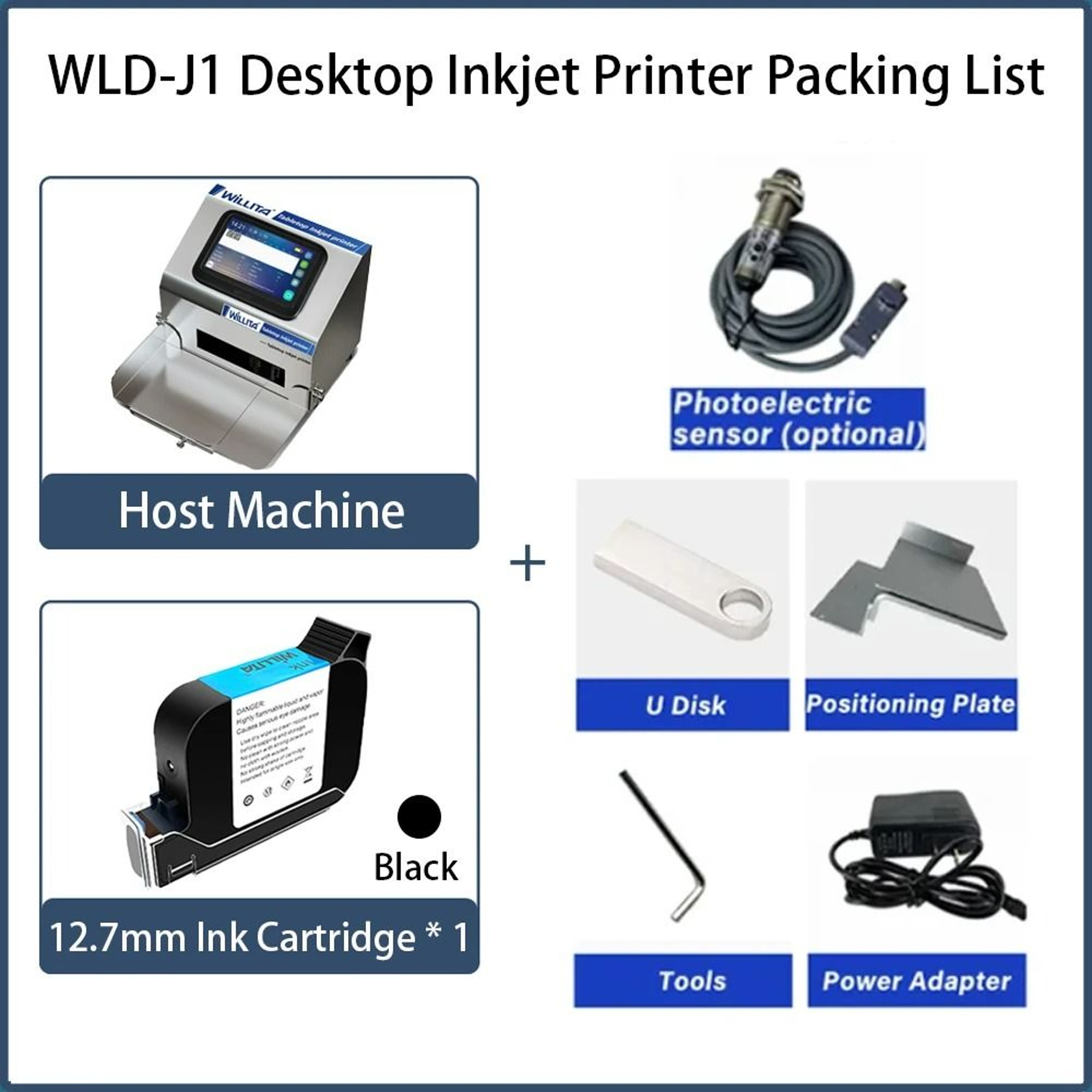 Desktop Static Intelligent Inkjet Printer 5Inch HD Touchscreen 10