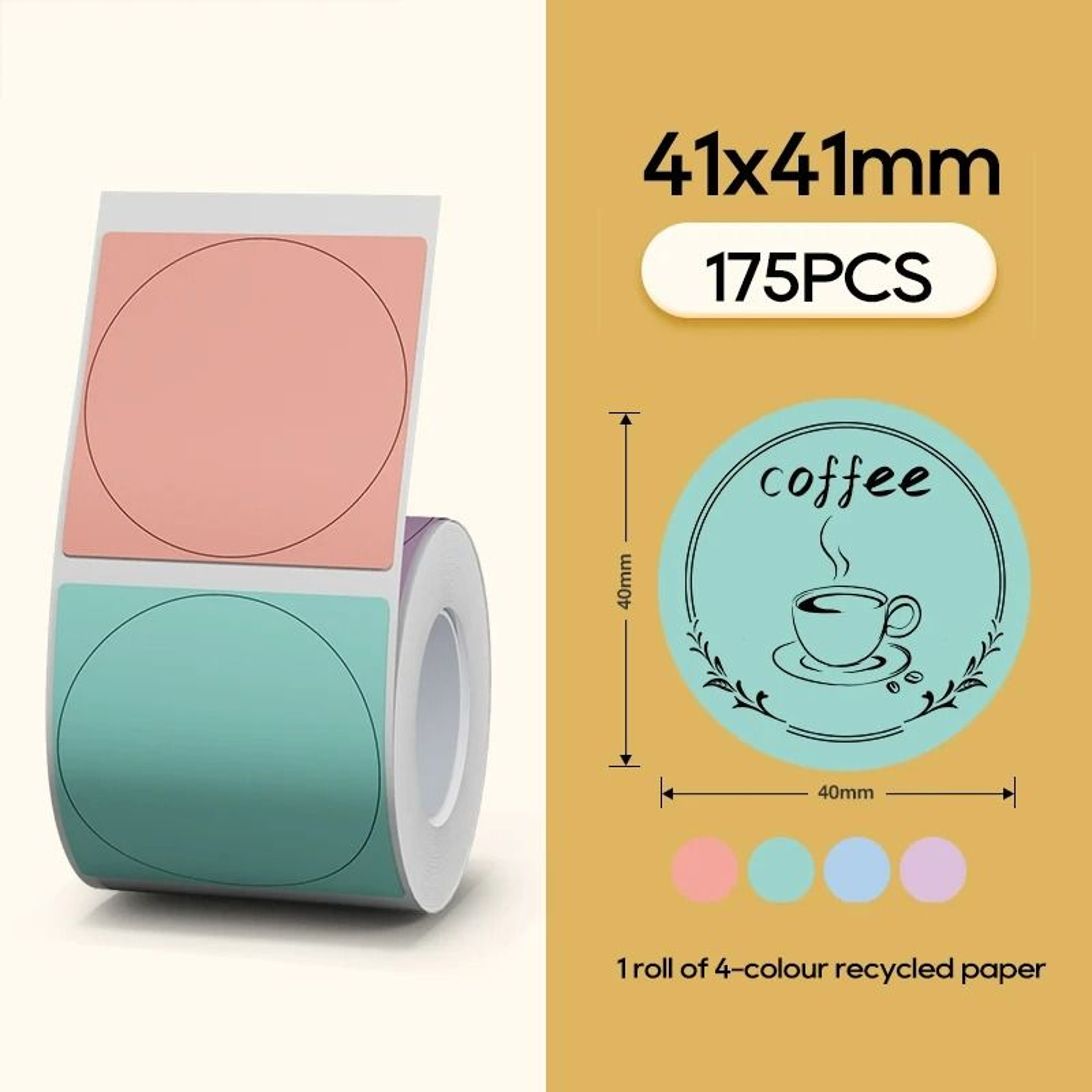 Waterproof Direct Thermal Round Label Paper Rolls For NiiMbot B21 B1  B3S 6