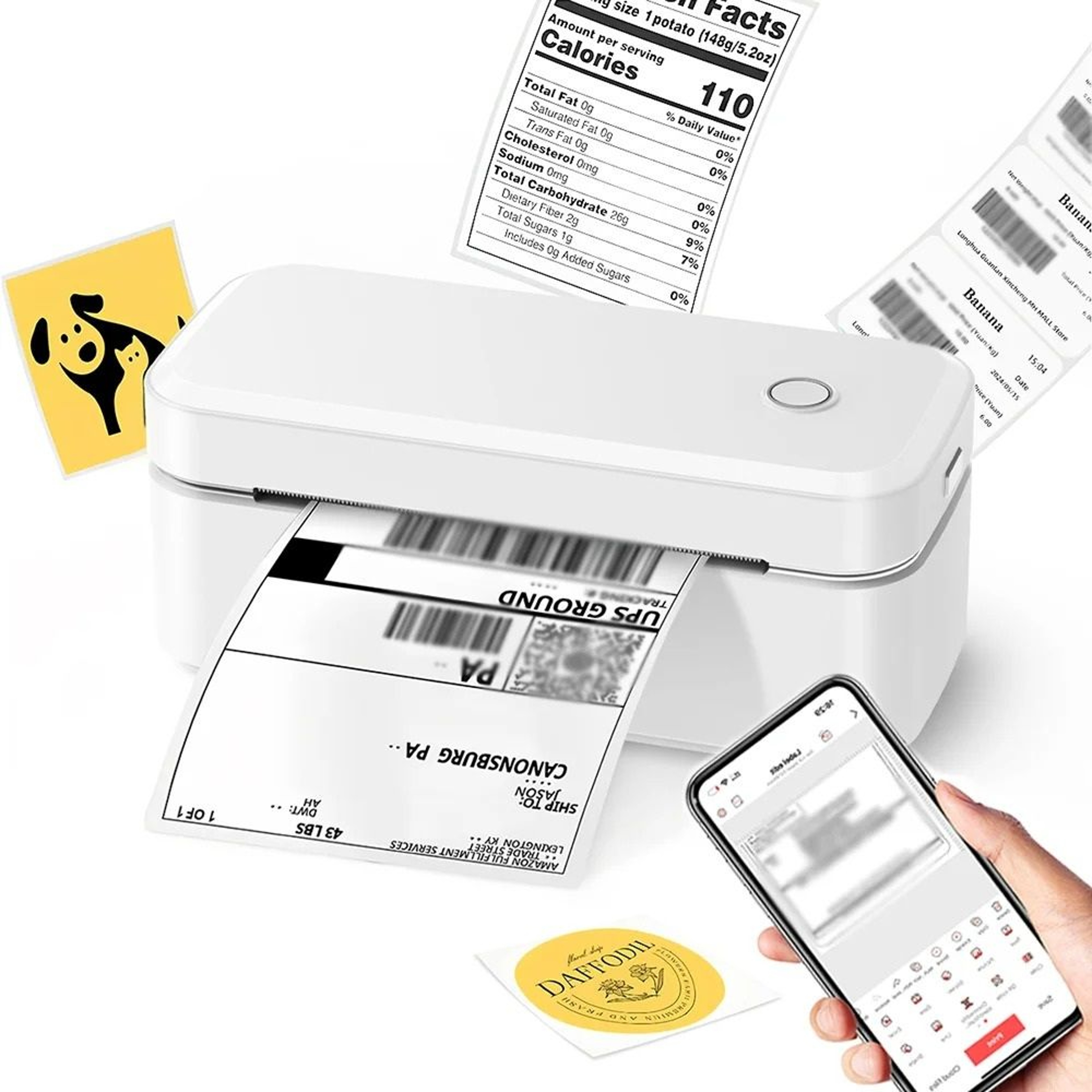 Commercial 4x6 Wireless Thermal Shipping Label Printer 203 DPI HighDefinition 0