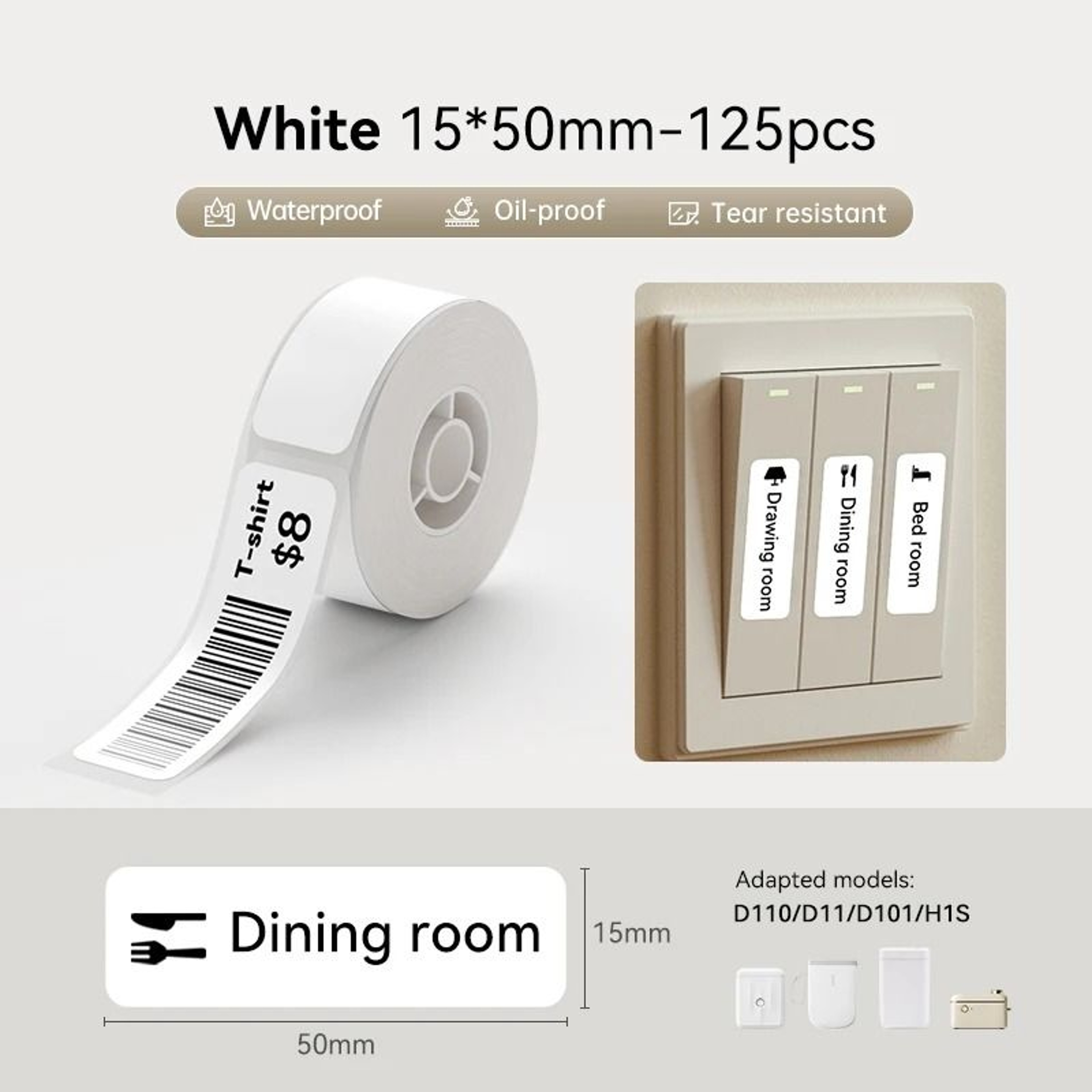 Waterproof Direct Thermal Label Tape Rolls 6