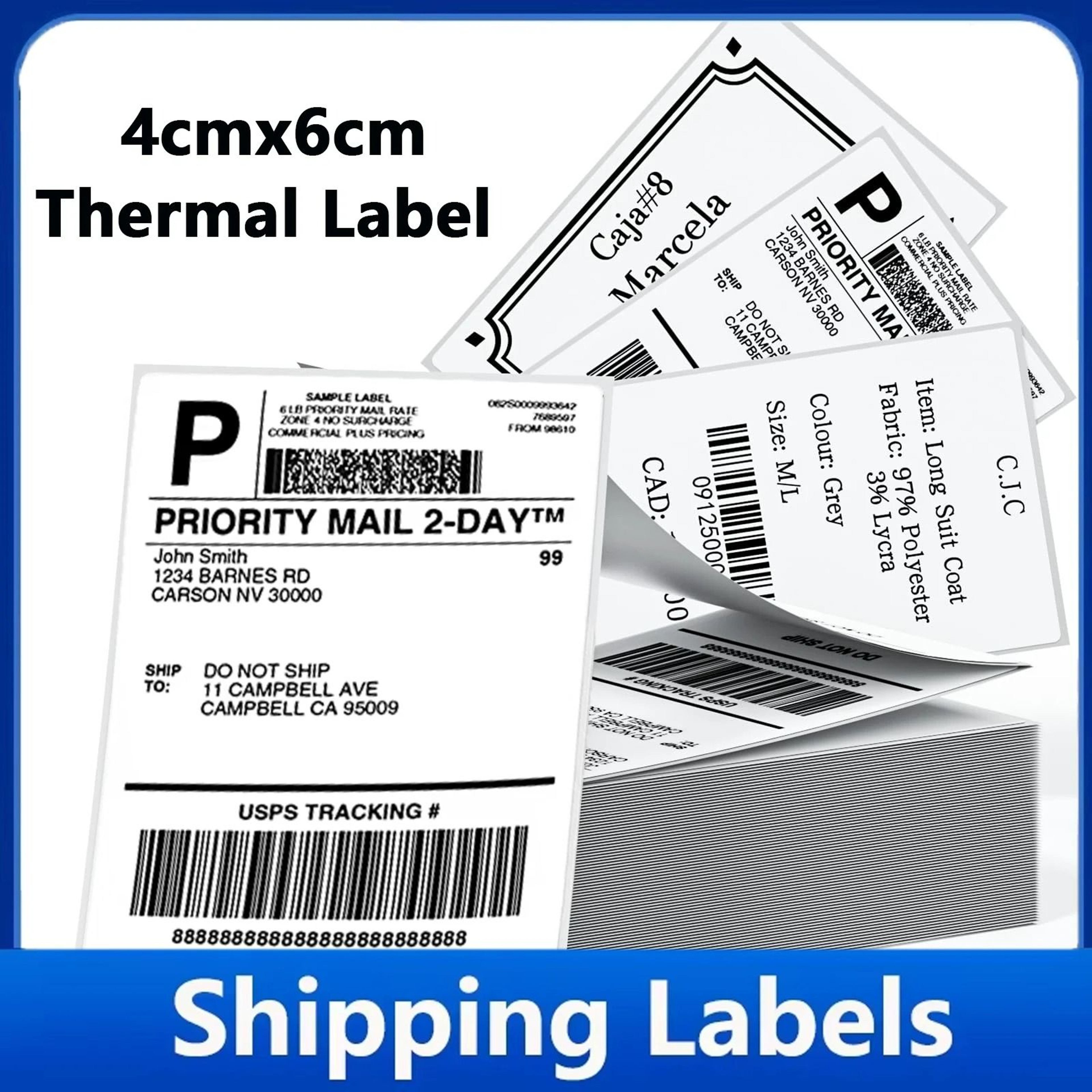 Commercial 4x6 Direct Thermal Shipping Label Paper Sheets 100 Sheets Pack 1