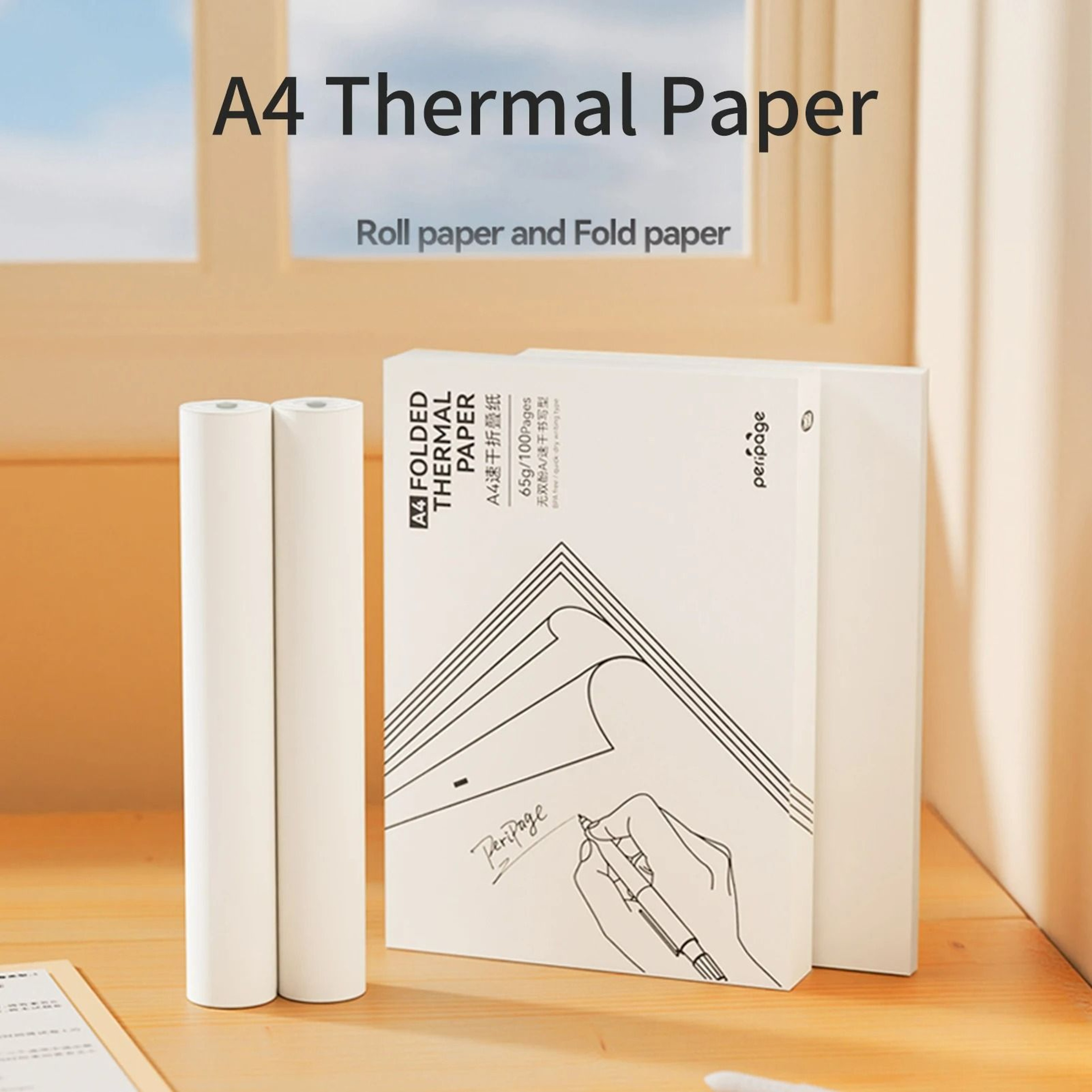 Fanfold Direct Thermal A4US Letter Document Paper Fanfold Stack Format 3