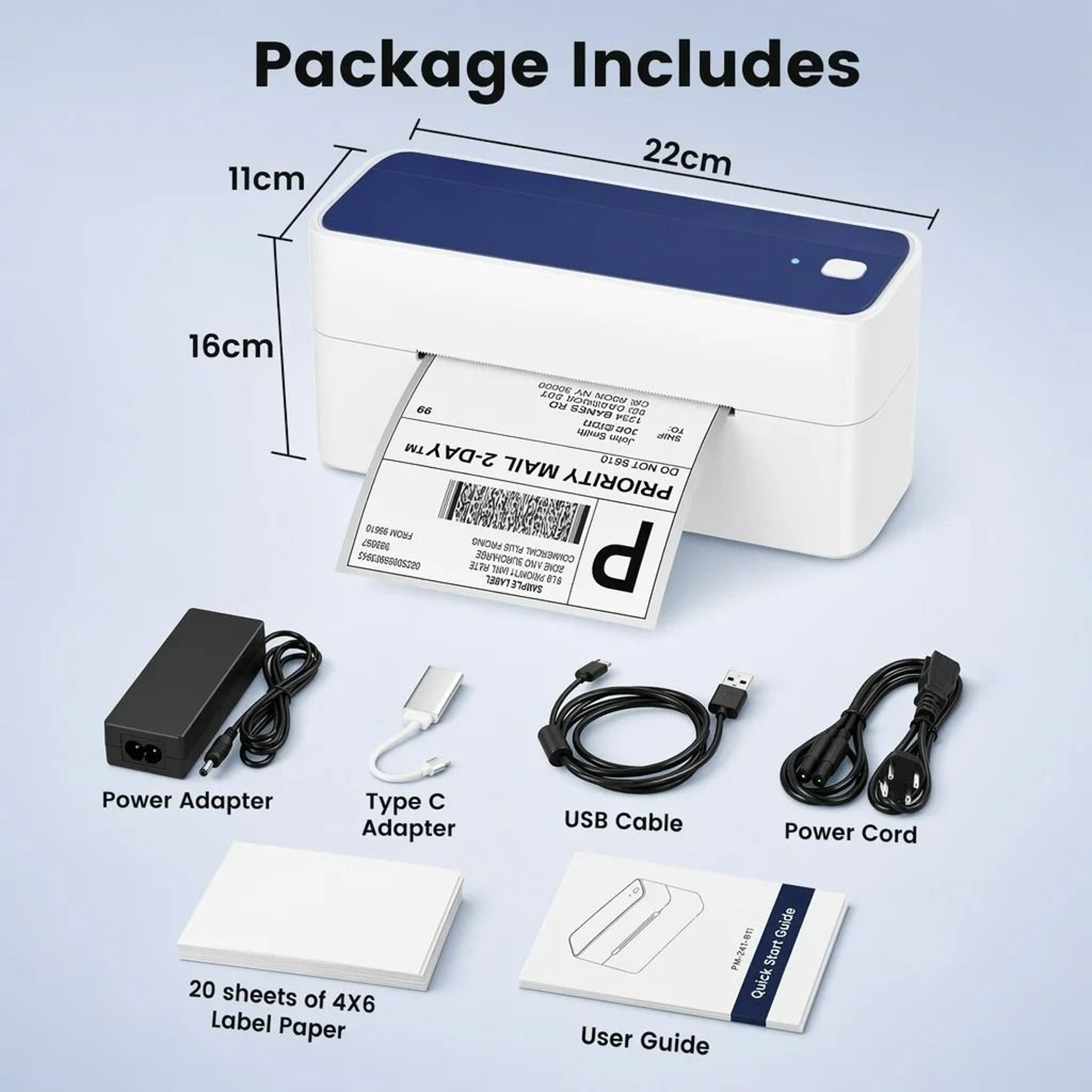 Wireless Bluetooth Thermal Shipping Label Printer 4x6 11
