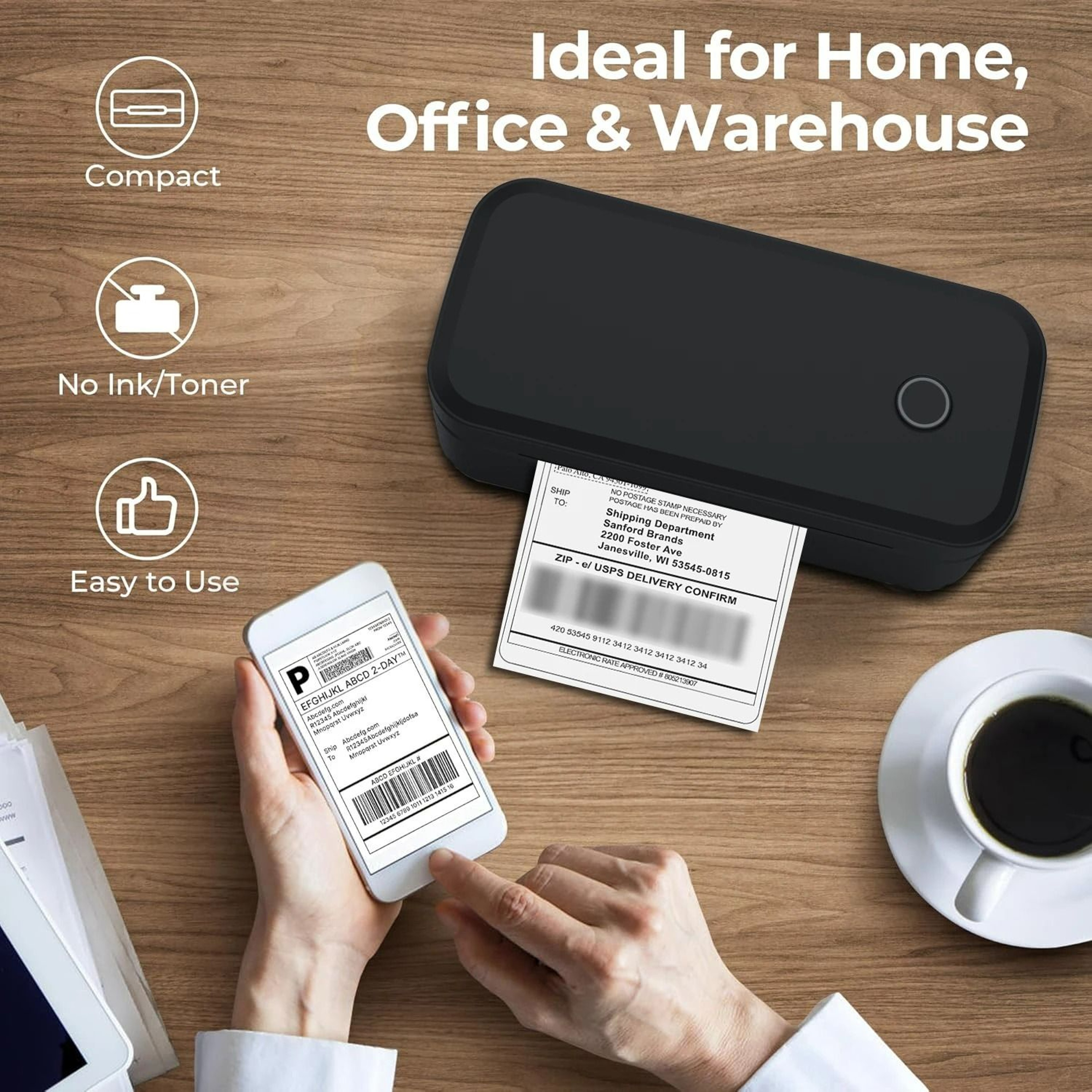 Wireless 4x6 Thermal Shipping Label Printer With Bluetooth 8