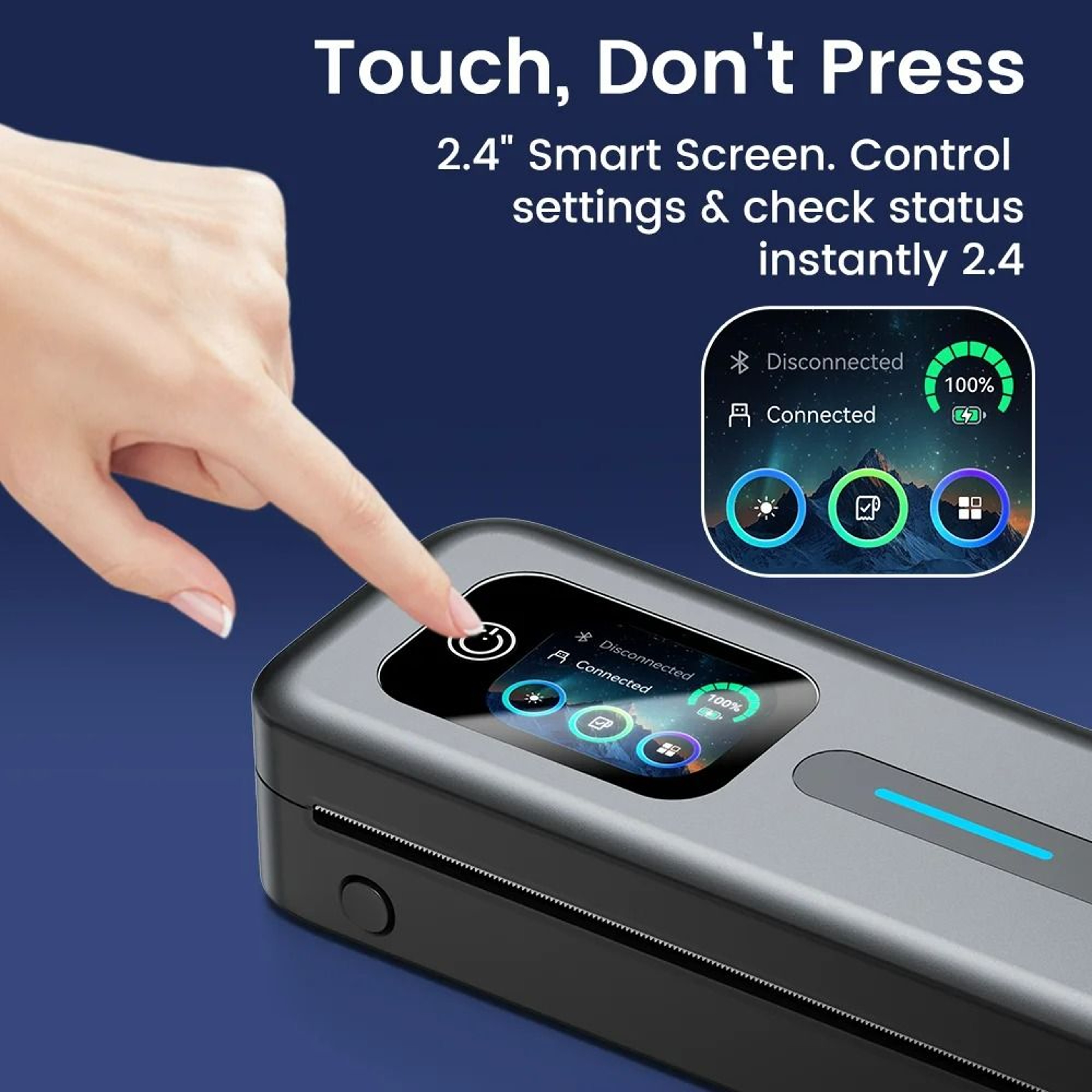 Portable Touchscreen A4 Thermal Printer With Bluetooth 1