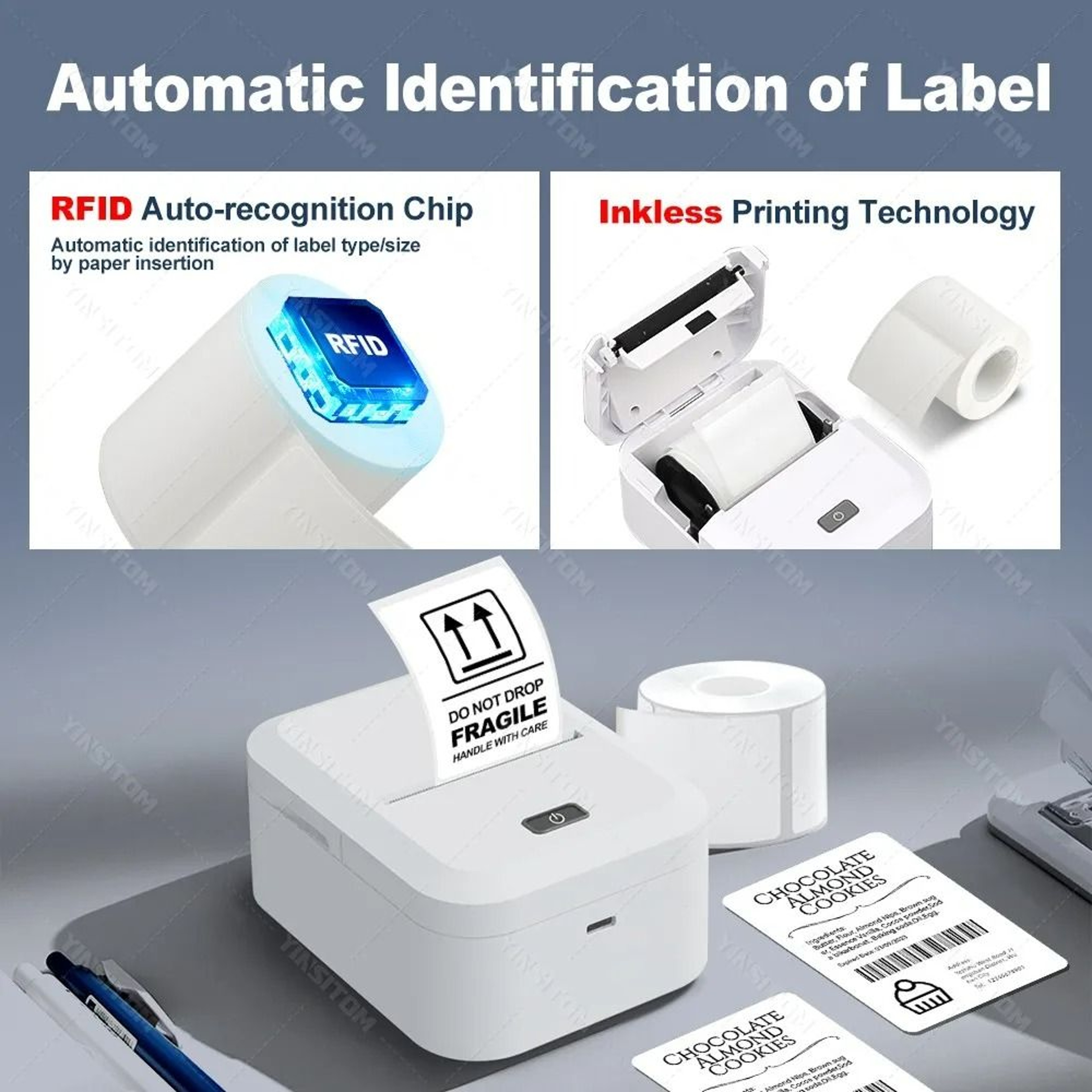 Bluetooth Thermal Label Printer For Barcodes And File Folders 3