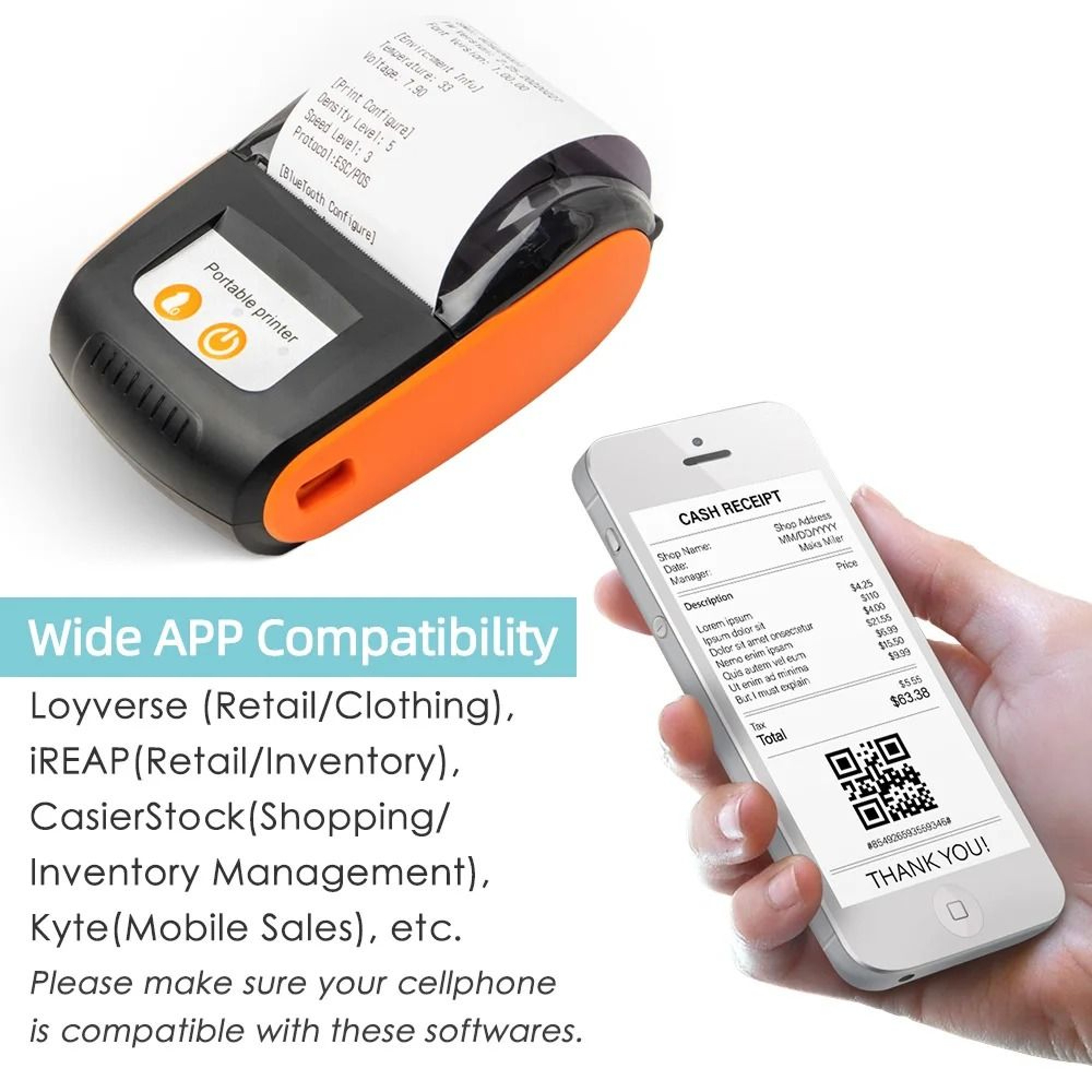 Wireless Mini 58mm Thermal Receipt Printer 1