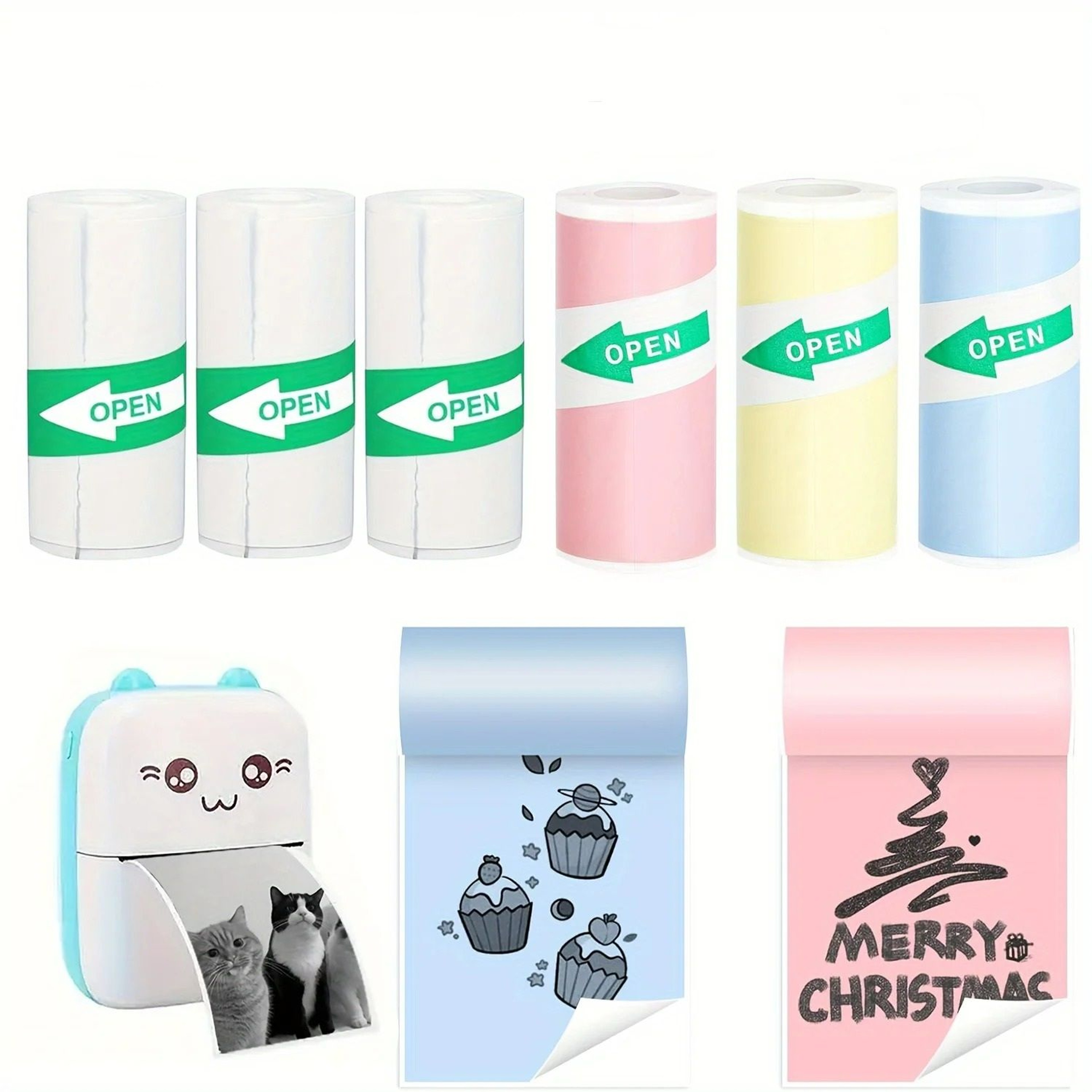 Color SelfAdhesive Thermal Paper Rolls For Mini Printer 0