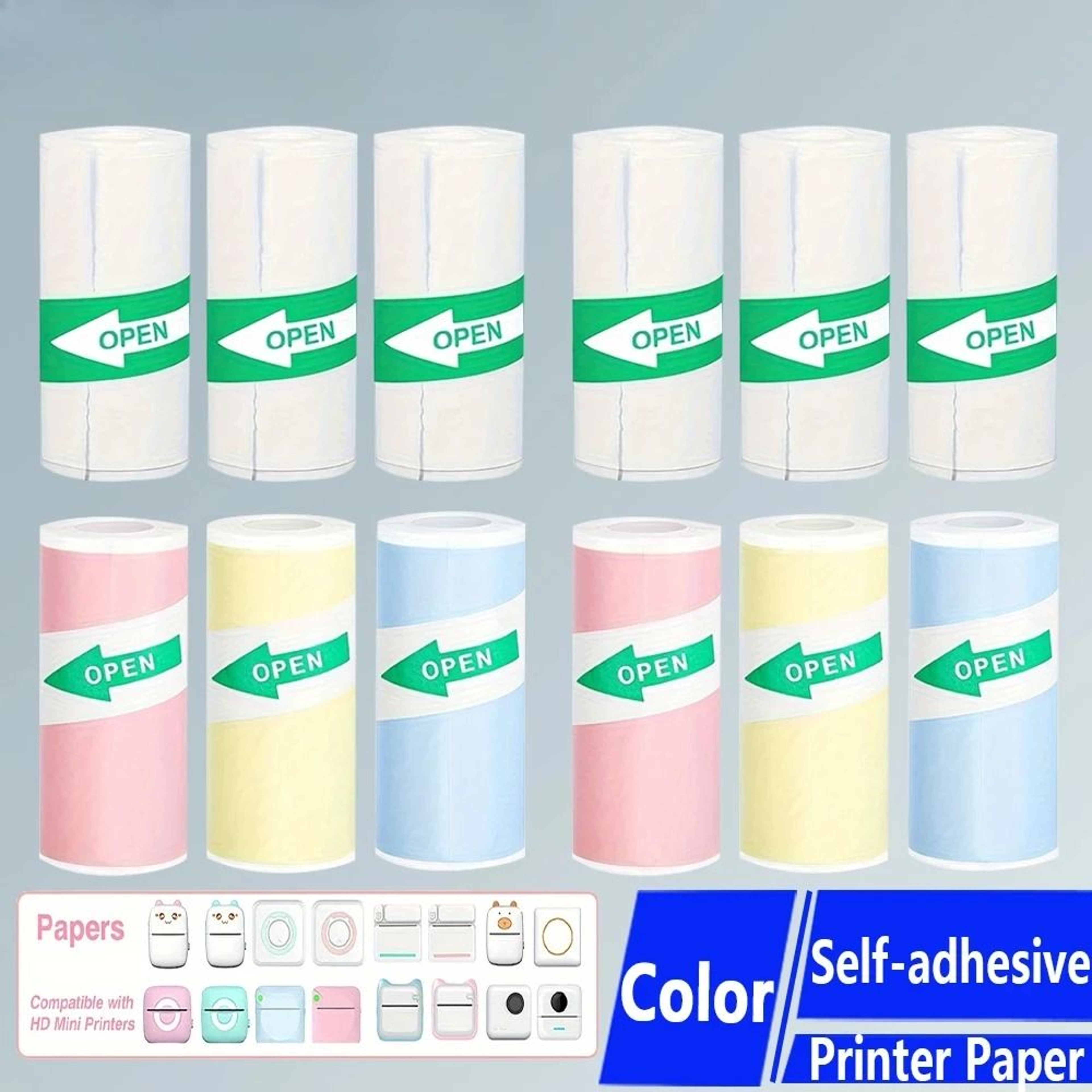 Color SelfAdhesive Thermal Paper Rolls For Mini Printer 1