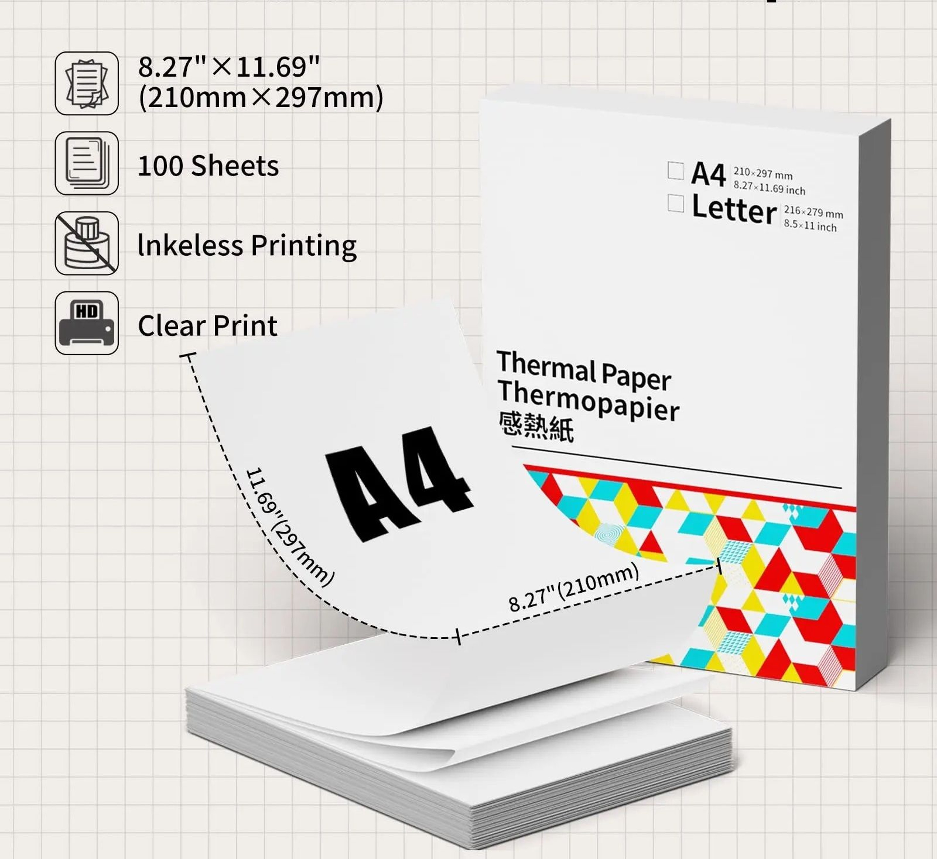 Direct Thermal QuickDrying A4 And Letter Thermal Paper Rolls And Folded Sheets 5